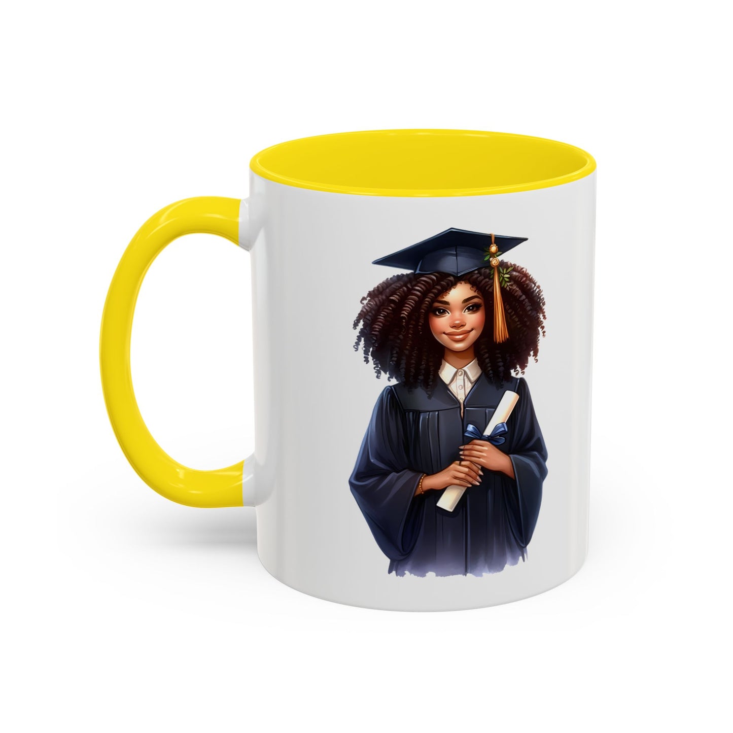 Graduation Celebration Coffee Mug, Inspirational Gift for Graduates, Black Accent Mug, Office Desk Cup, Graduation Keepsake