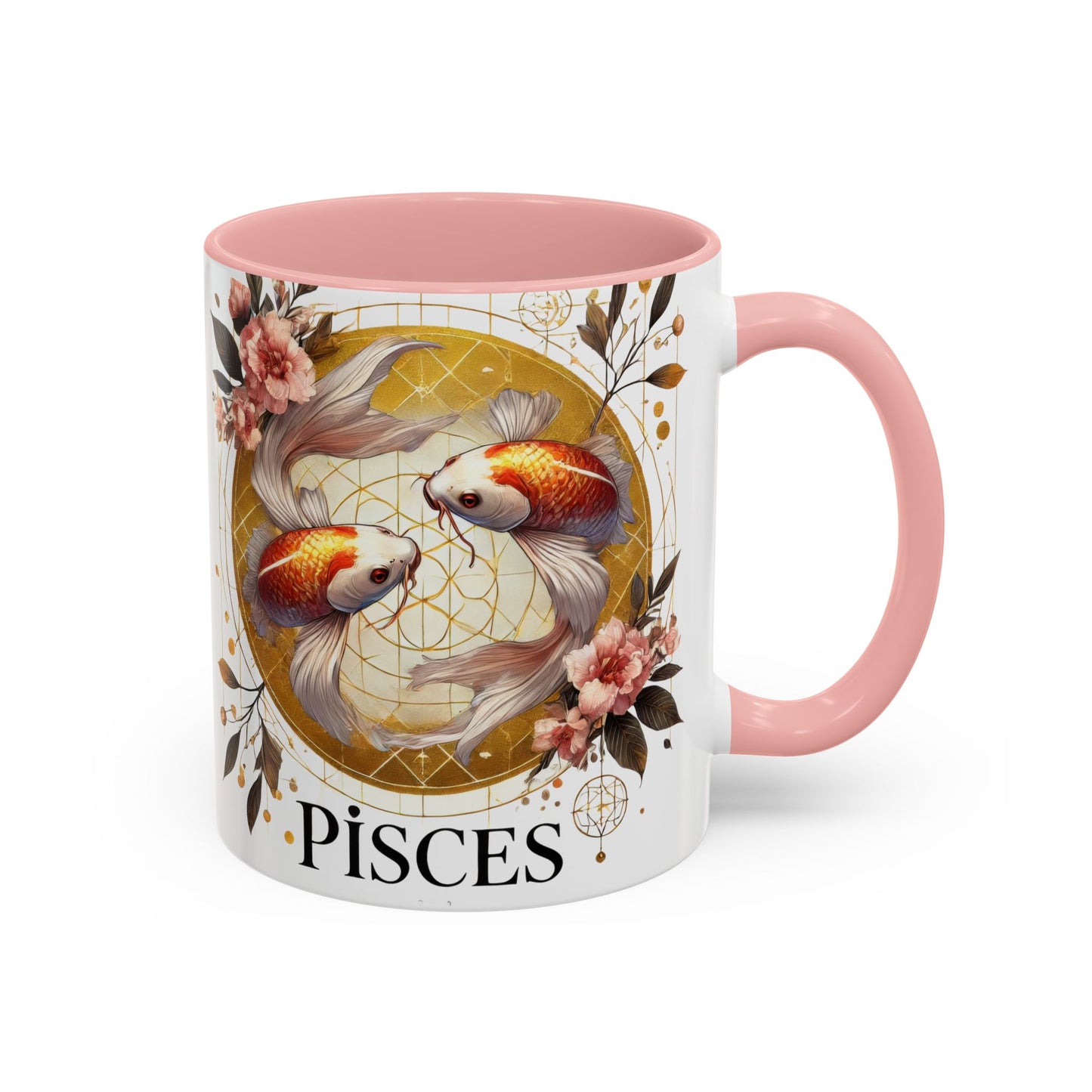 Pisces Goldfish Accent Coffee Mug – Zodiac Astrology Gift for Fish Lovers