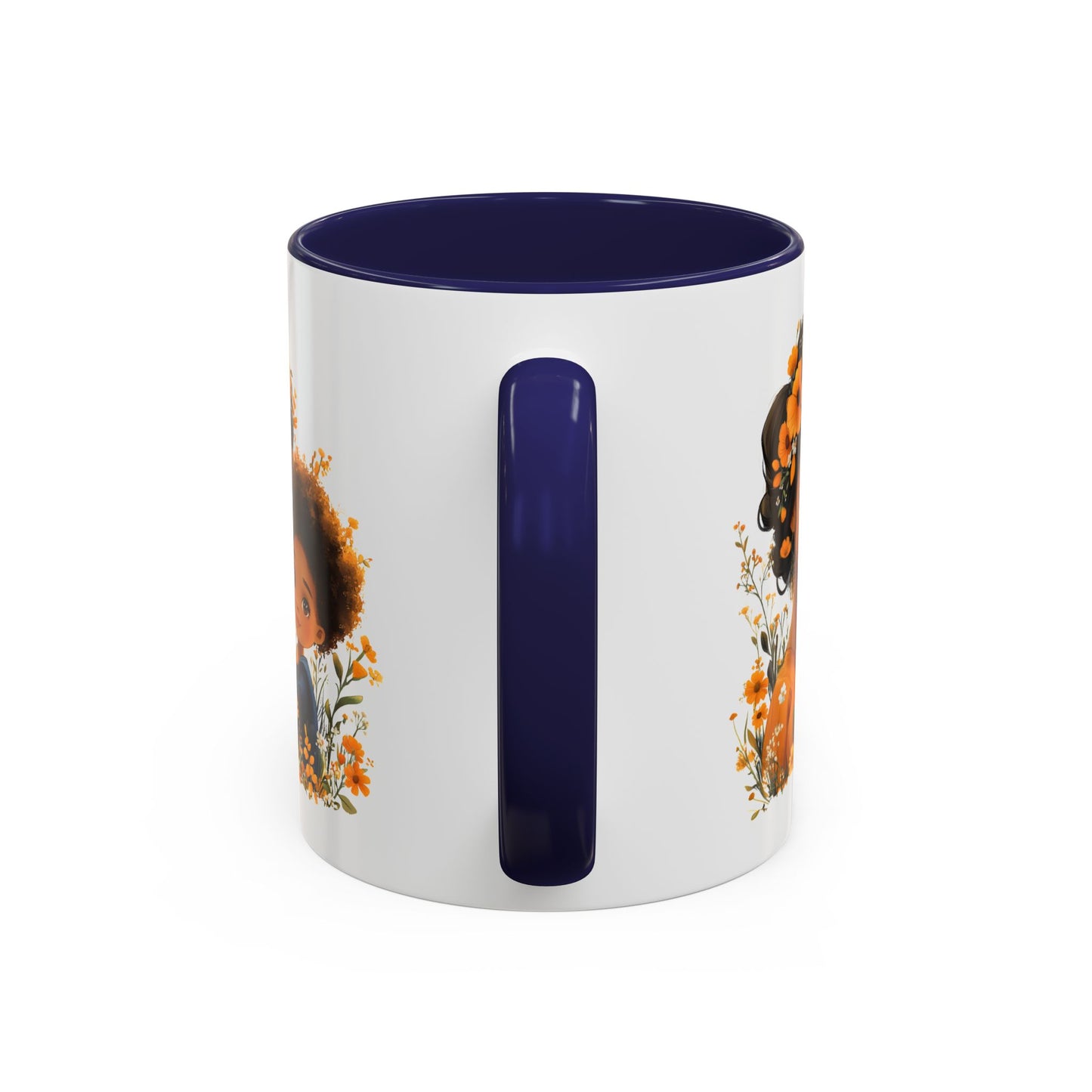 Floral Family Accent Coffee Mug - Mother's Day Gift, Cute Mug for Kids, Floral Design, Spring Decor, Family Bonding