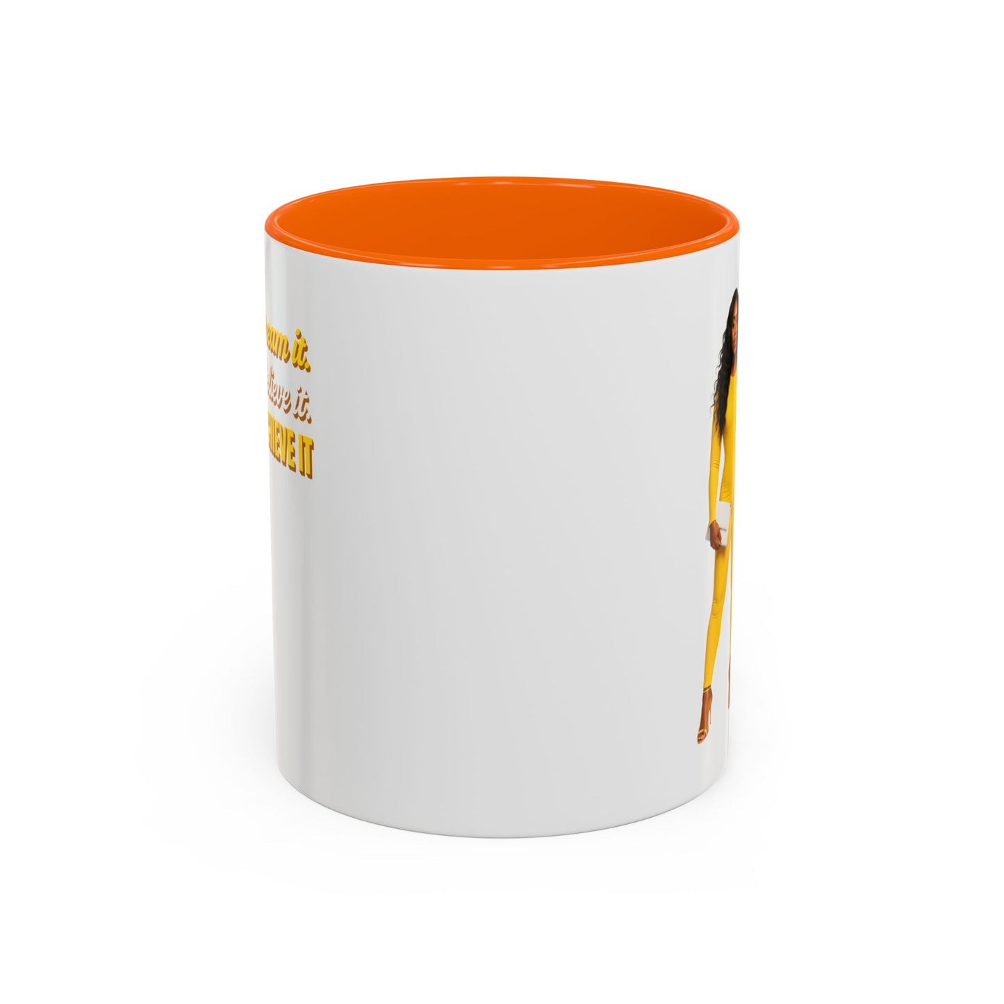 Inspiring Accent Coffee Mug - Dream It, Believe It, Achieve It, Motivational Gift, Coffee Lovers, Home Office Decor