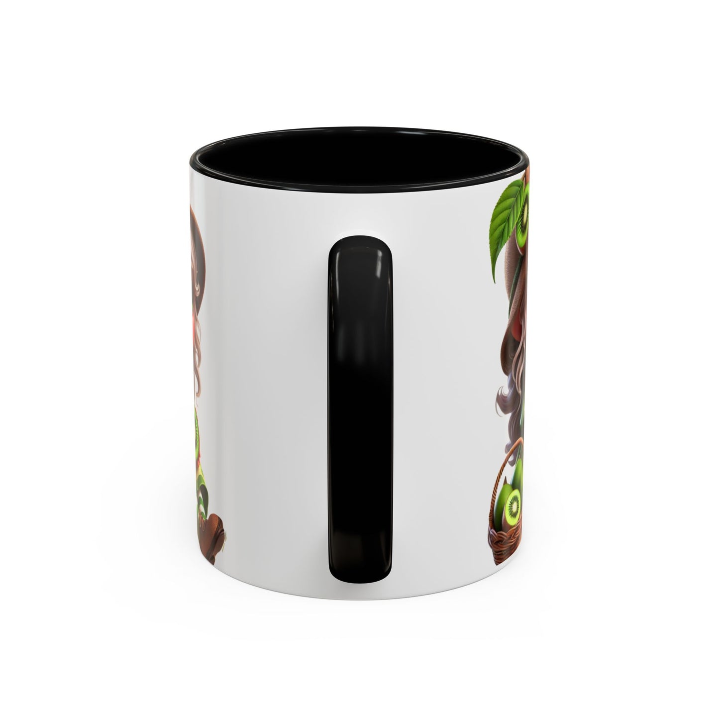 Whimsical Kiwi Accent Coffee Mug - Adorable Greenery Design for Nature Lovers