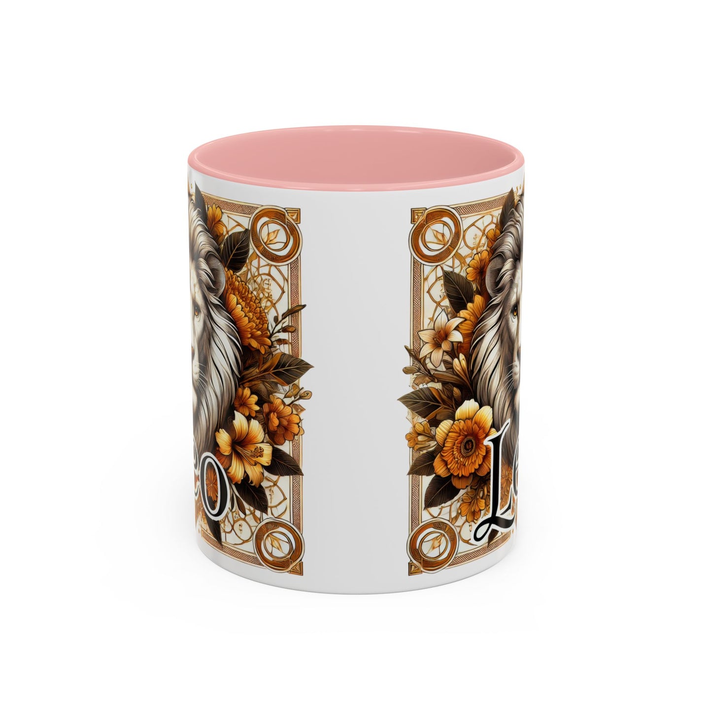 Leo Zodiac Accent Coffee Mug – Bold Floral Design for Astrology Lovers