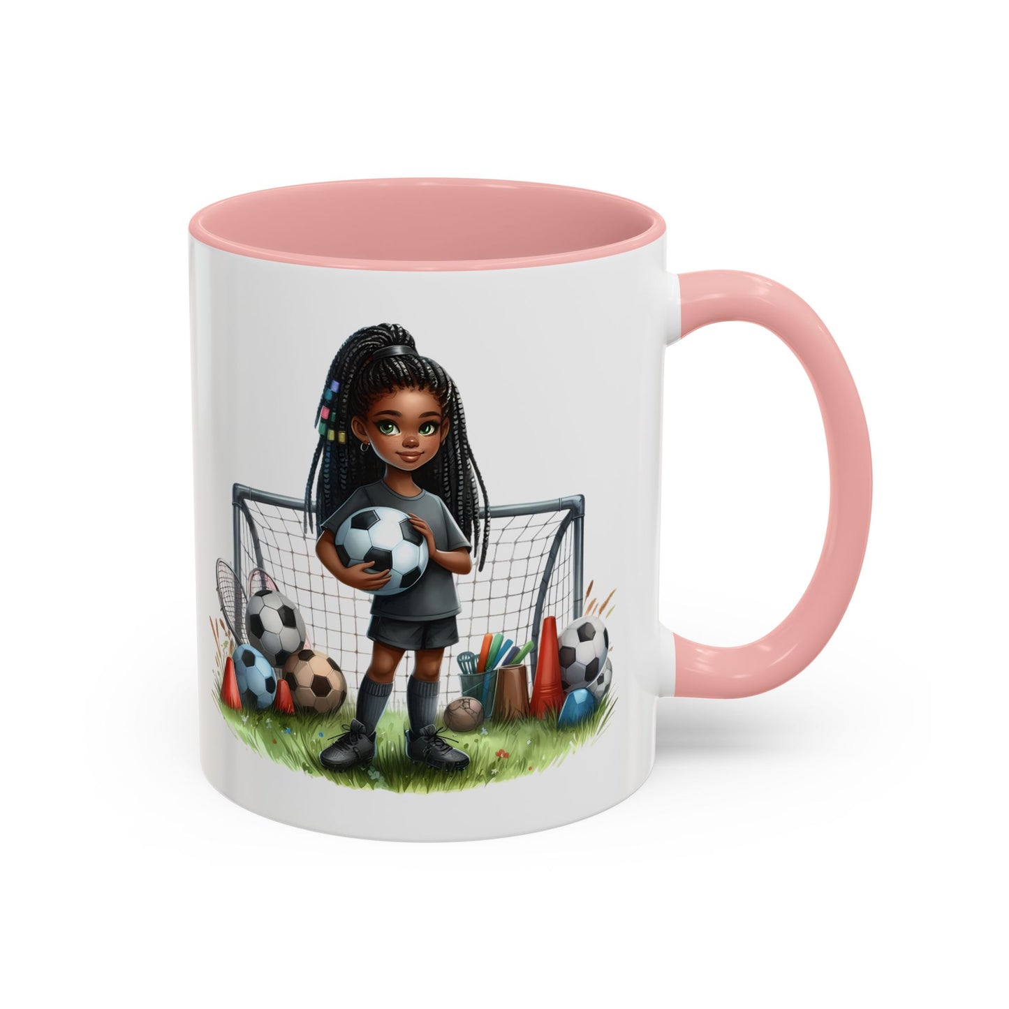 Soccer-Themed Accent Coffee Mug, Personalized Sports Fan Gift, Perfect for Coaches, Players, Kids, and Birthdays