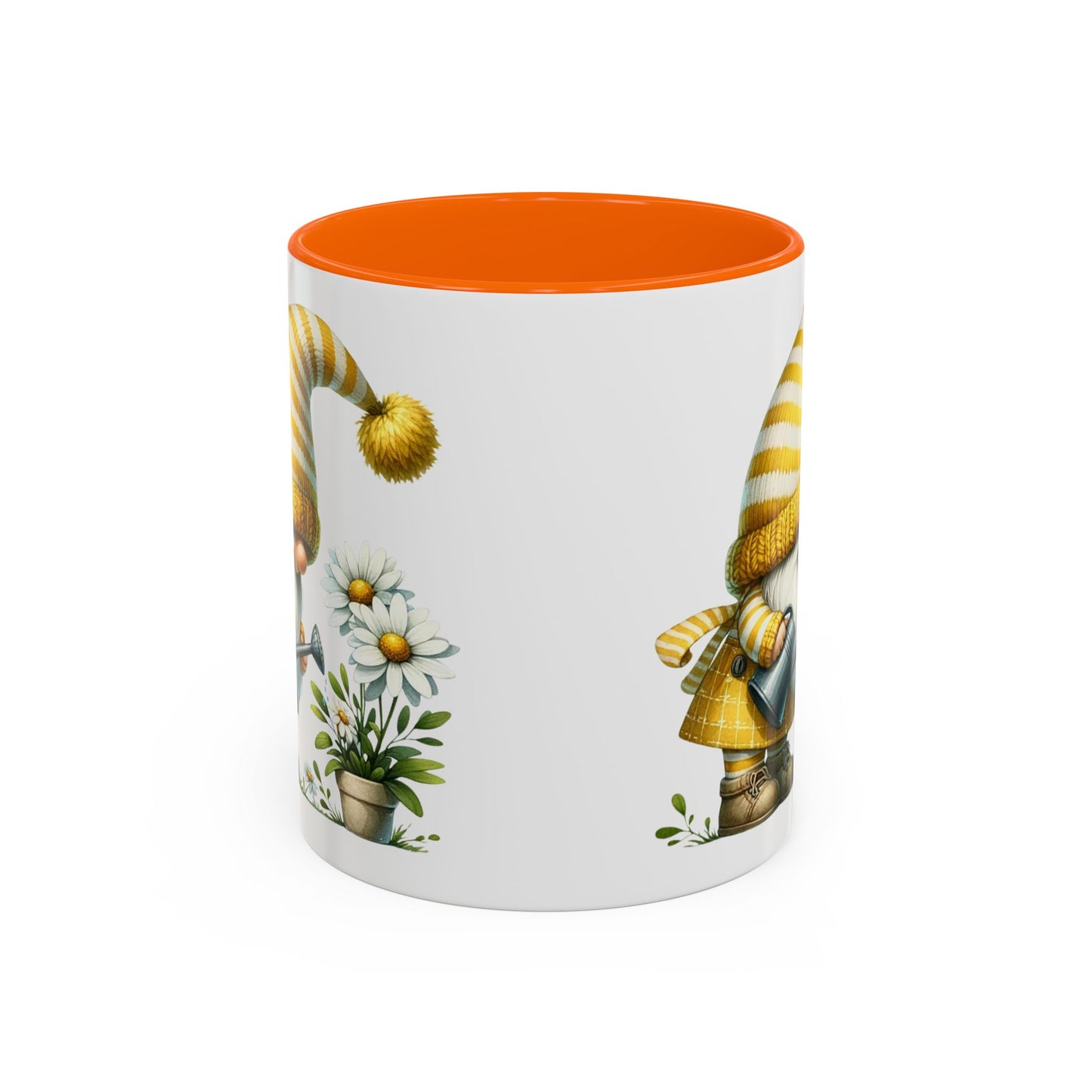 Charming Gnome Accent Coffee Mug, Cute Nature Decor, Garden Lover Gift, Springtime Coffee Cup, Whimsical Kitchenware