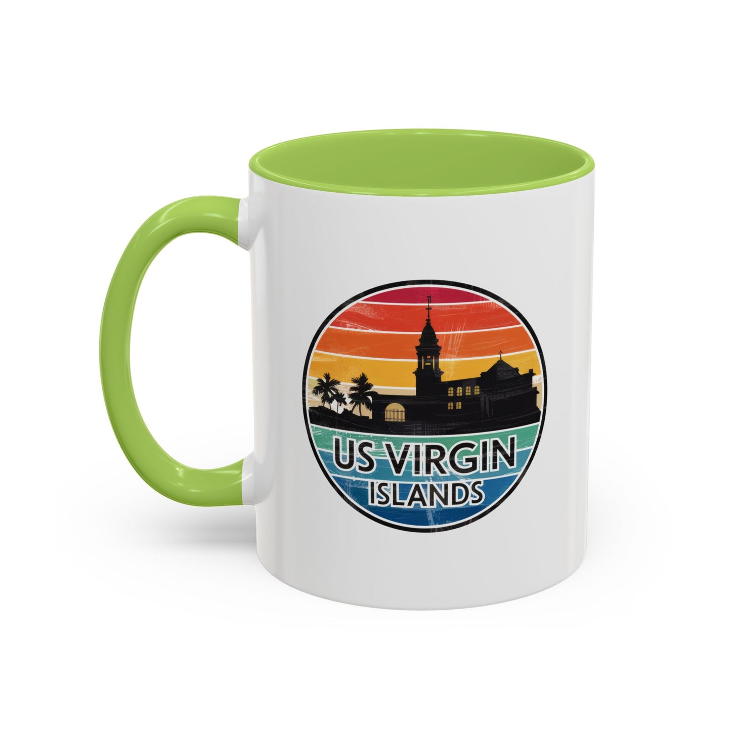 Tropical Landscape Coffee Mug, US Virgin Islands Mug, Travel Souvenir Cup, Beach Lover Gift, Vacation Keepsake, Colorful Accent Mug