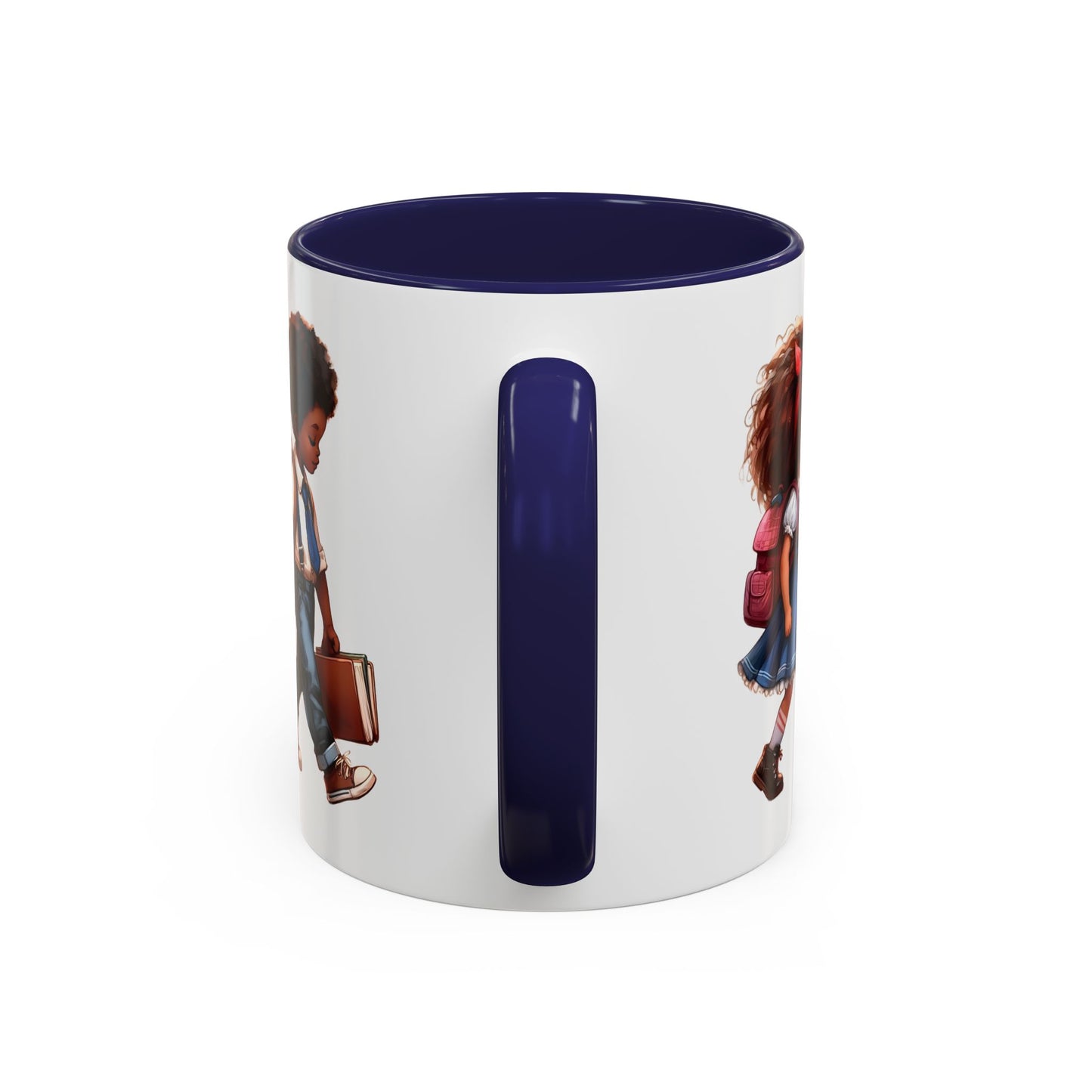 Cute Kids Walking Accent Coffee Mug | Back to School, Teacher Gift, Children's Art, Personalized Tea Cup, Unique Gift Idea