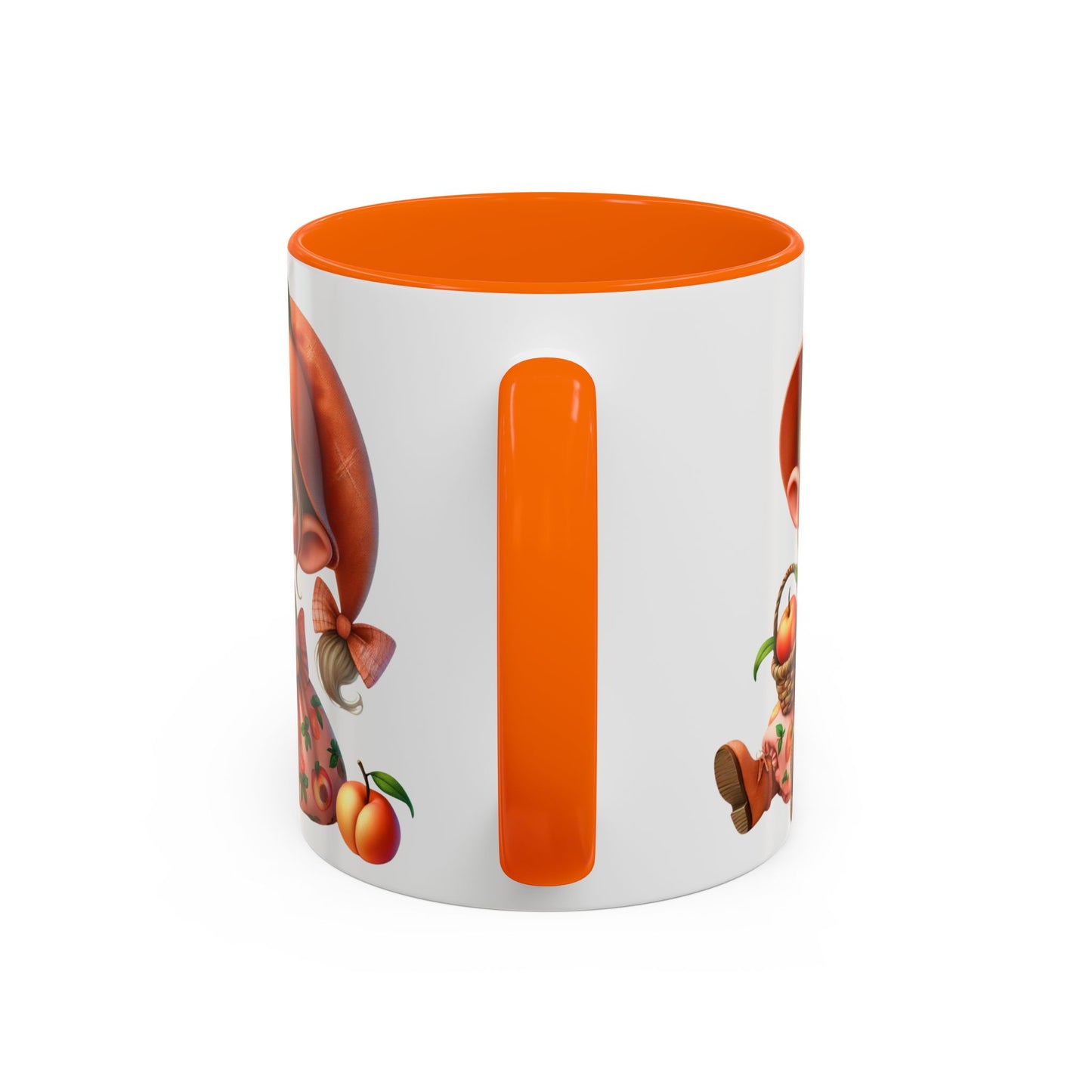 Cute Peach Character Accent Coffee Mug - 11 & 15oz