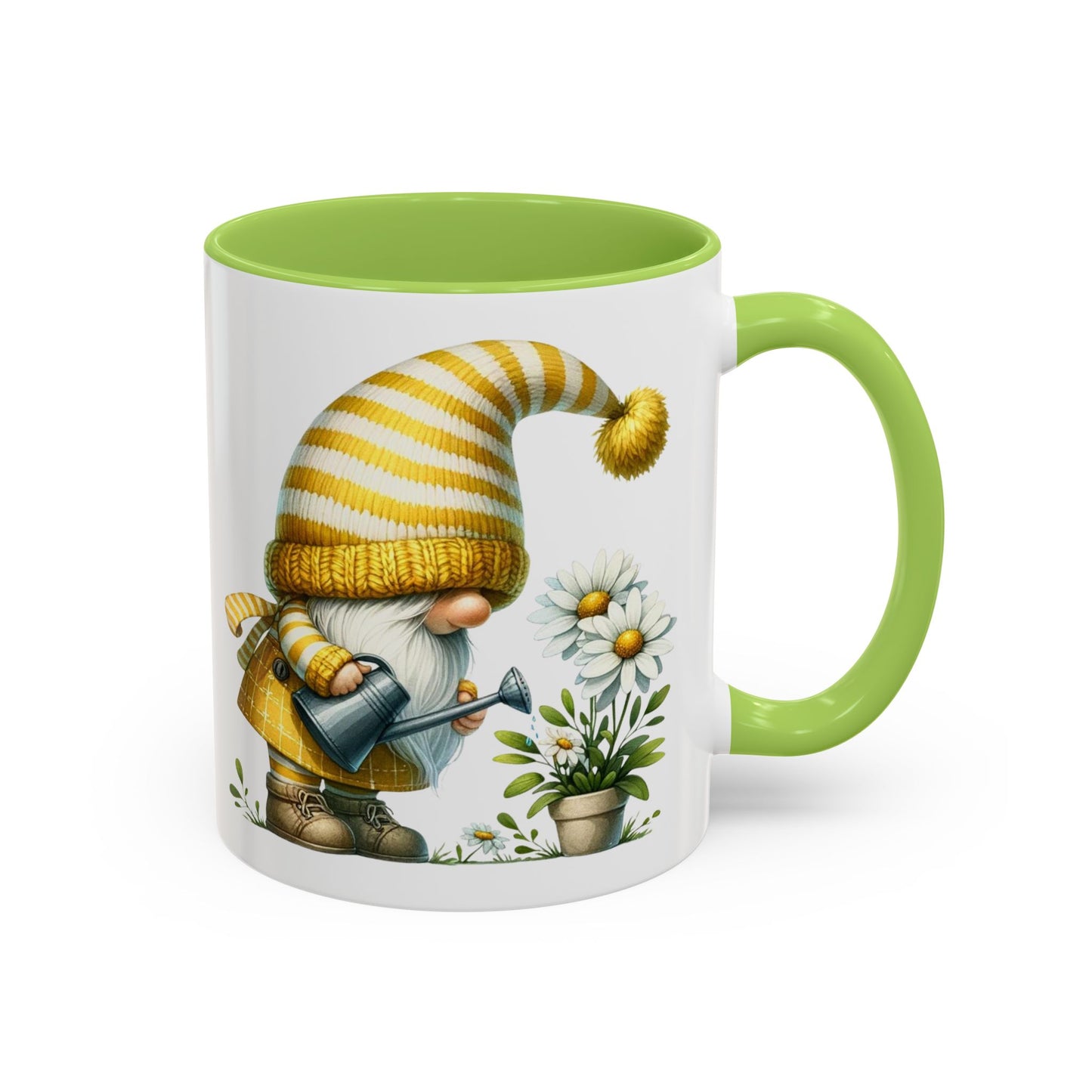 Charming Gnome Accent Coffee Mug, Cute Nature Decor, Garden Lover Gift, Springtime Coffee Cup, Whimsical Kitchenware