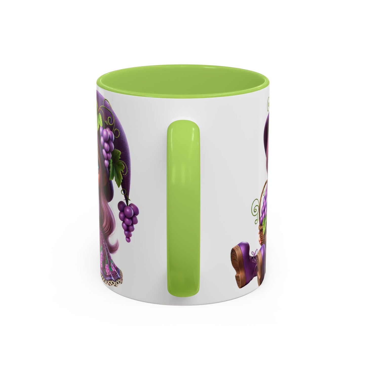 Whimsical Grape Girl Coffee Mug - Fun 11oz & 15oz Accent Mugs for Kids and Wine Lovers