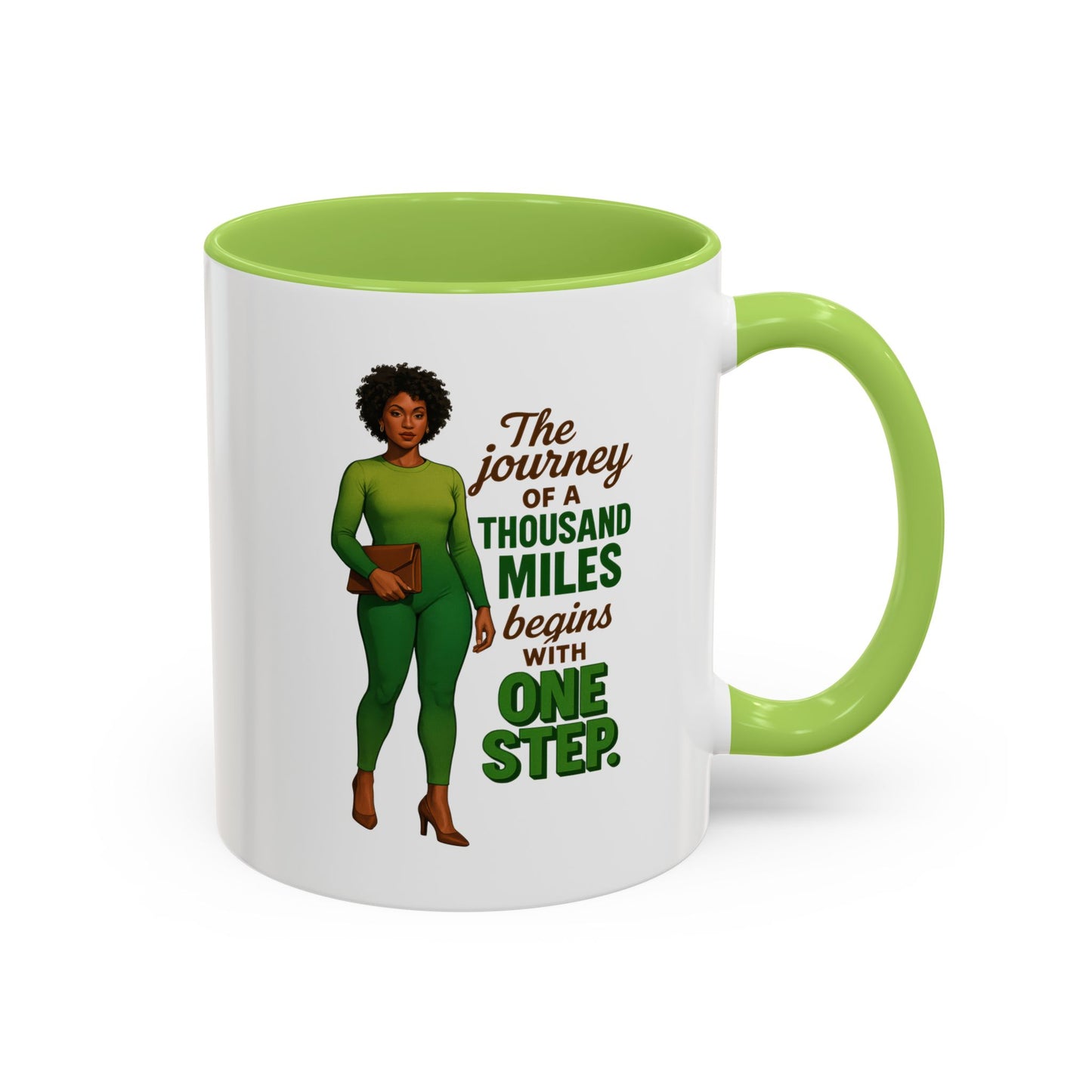 Inspirational Accent Coffee Mug - Motivational Quote Mug, Unique Gift for Her, Empowerment Coffee Cup, Coffee Lover's Gift, Tea Mug