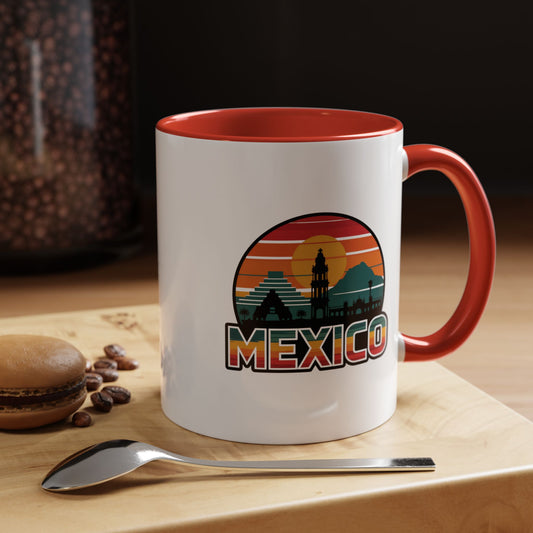 Mexico Sunset Accent Coffee Mug, Unique Gift for Travelers, Colorful Ceramic Cup, Perfect for Coffee Lovers, Home Decor