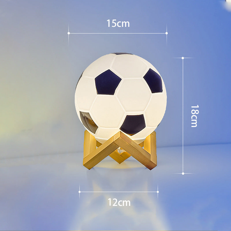 Football LED Small Night Lamp Bedside Decorations Glass Lamp