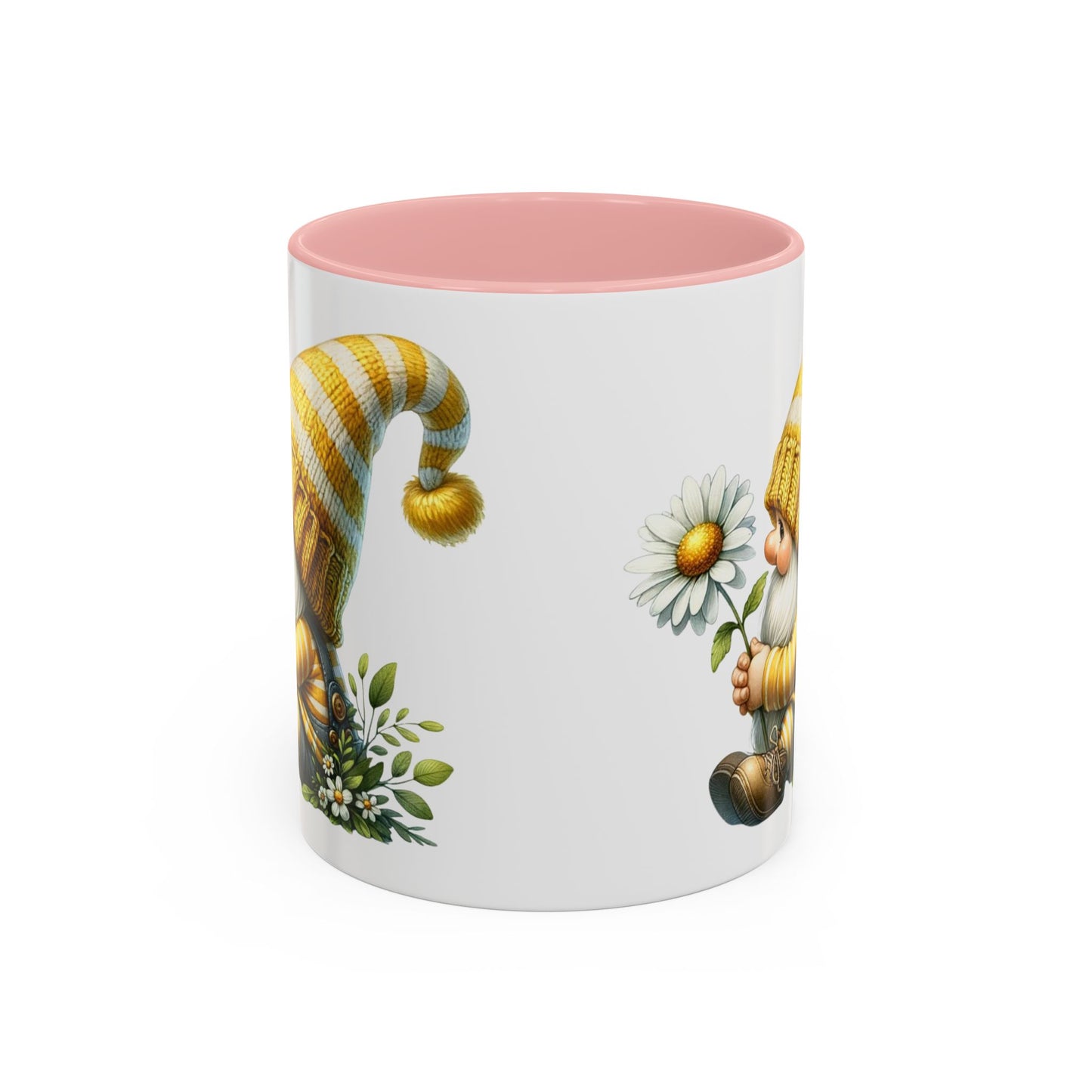 Whimsical Gnome Coffee Mug, Cute Gnome Cup for Garden Lovers, Spring Decor, Gift for Her, Coffee Lover's Mug, Unique Flower Mug