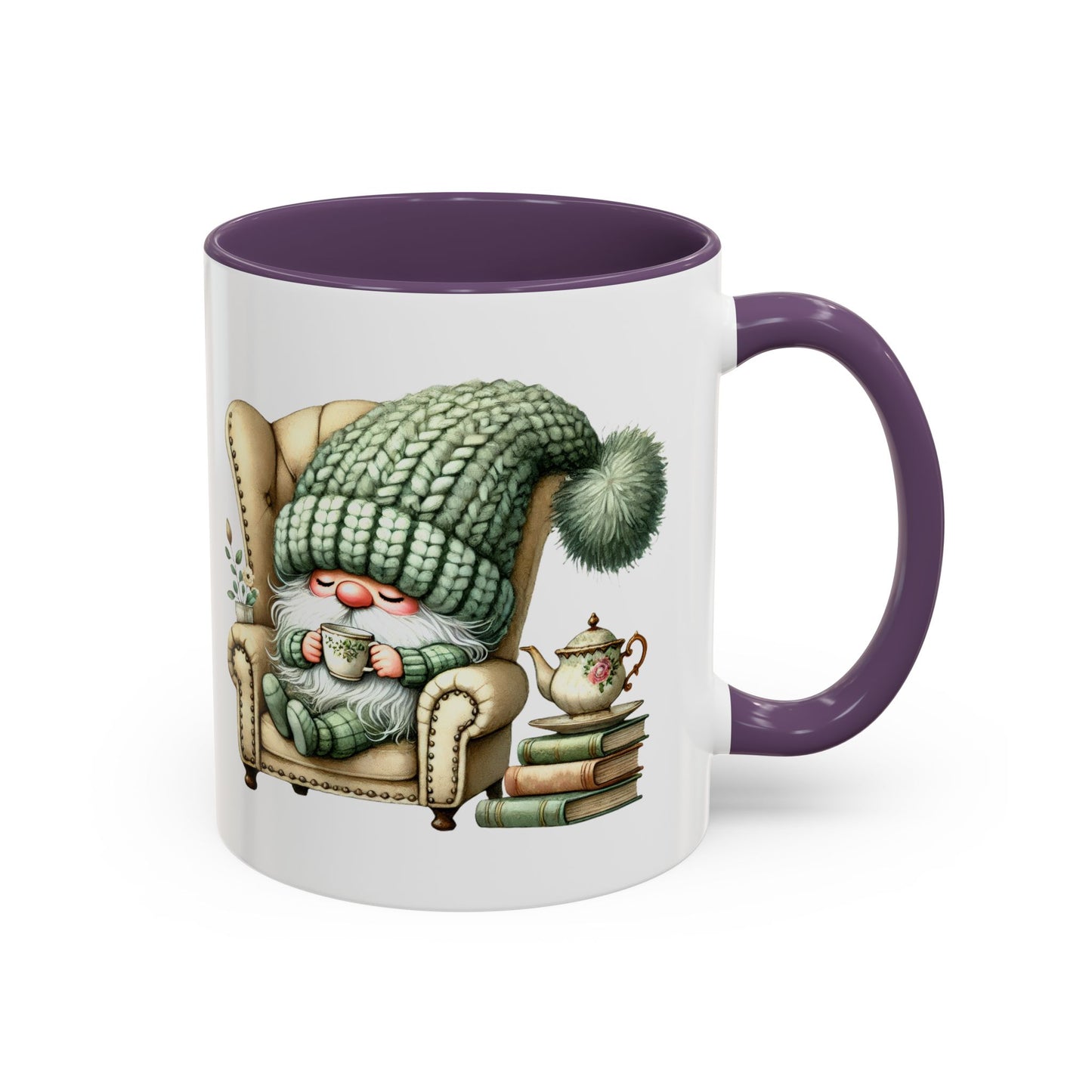 Cozy Gnome Accent Coffee Mug, Cute Gnome Mug, Winter Coffee Cup, Gift for Gnome Lovers, Gnome Decor, Funny Coffee Mug