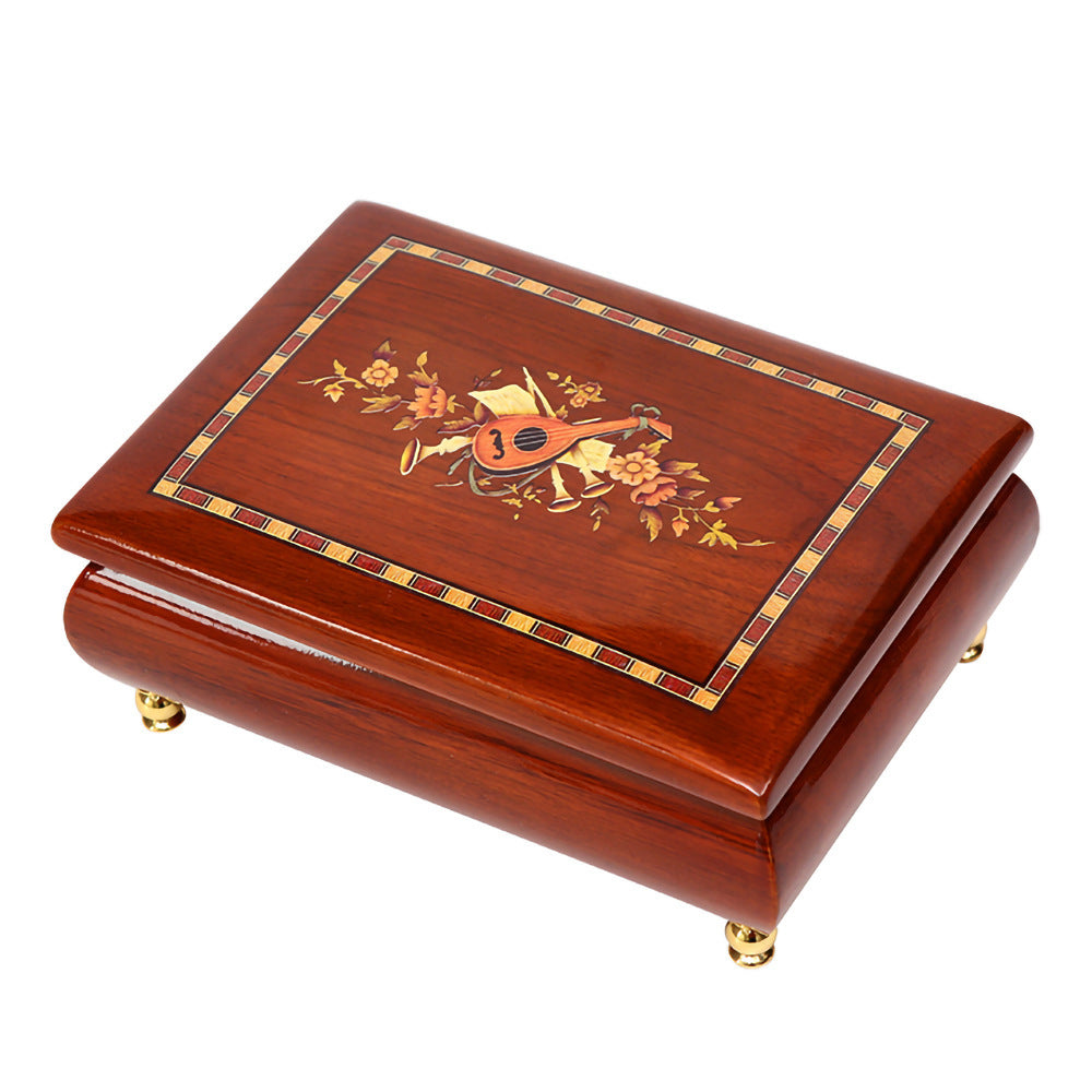 European Style Neoclassical Solid Wood Jewelry Music Box