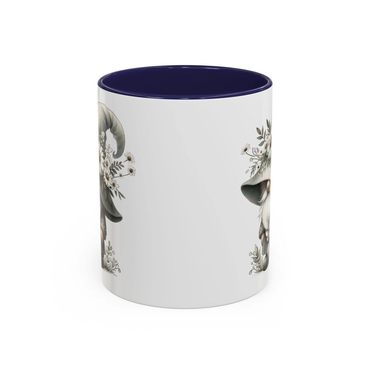 Whimsical Gnome Coffee Mug, Cute Floral Mug, Gift for Garden Lovers, Accent Mug for Coffee, Tea, and Hot Cocoa