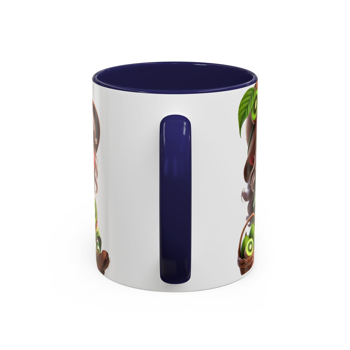 Whimsical Kiwi Accent Coffee Mug - Adorable Greenery Design for Nature Lovers