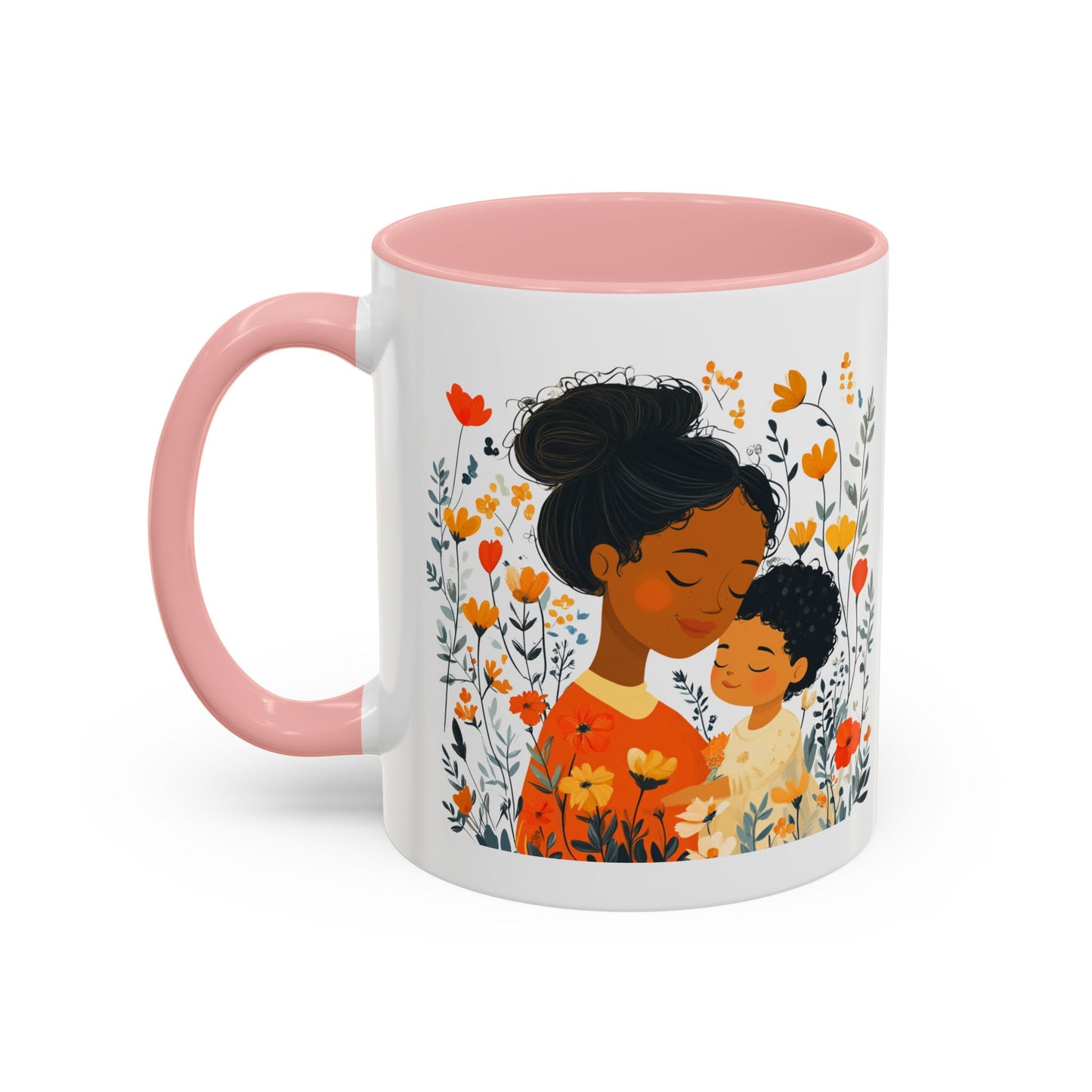 Floral Mama & Child Coffee Mug - Perfect for Mother's Day, Gift for Mom, Family Time, Cute Drinkware, Wellness, Friendship