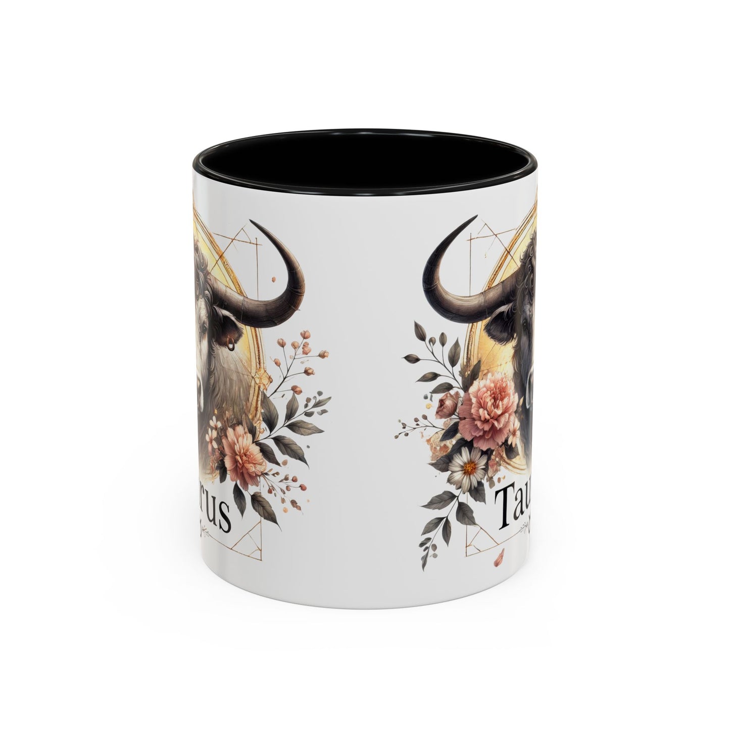 Taurus Floral Accent Coffee Mug | Astrology Gift for Taurus Fans | Office, Birthday, Zodiac Decor, Personalized Mug, Home & Kitchen
