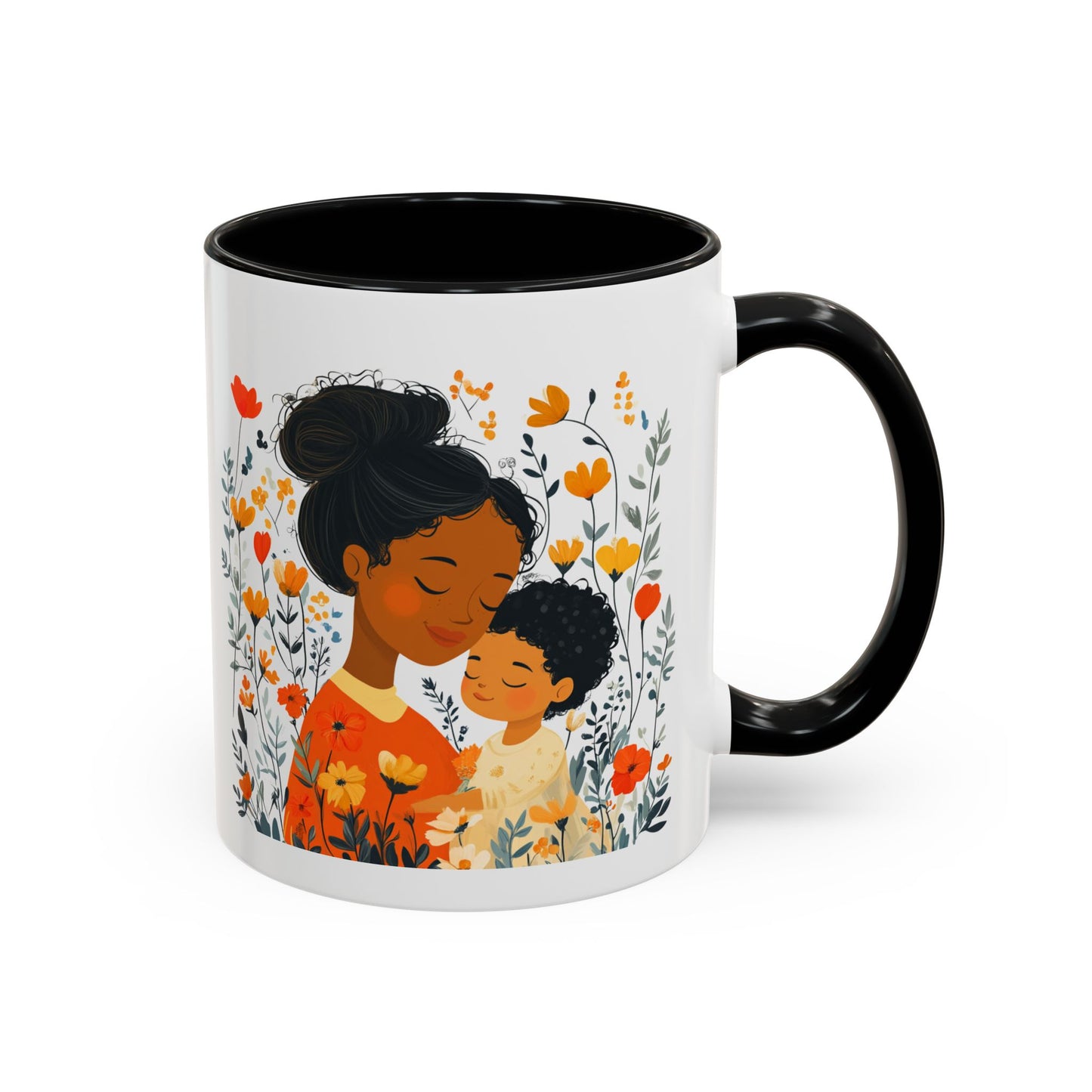 Floral Mama & Child Coffee Mug - Perfect for Mother's Day, Gift for Mom, Family Time, Cute Drinkware, Wellness, Friendship