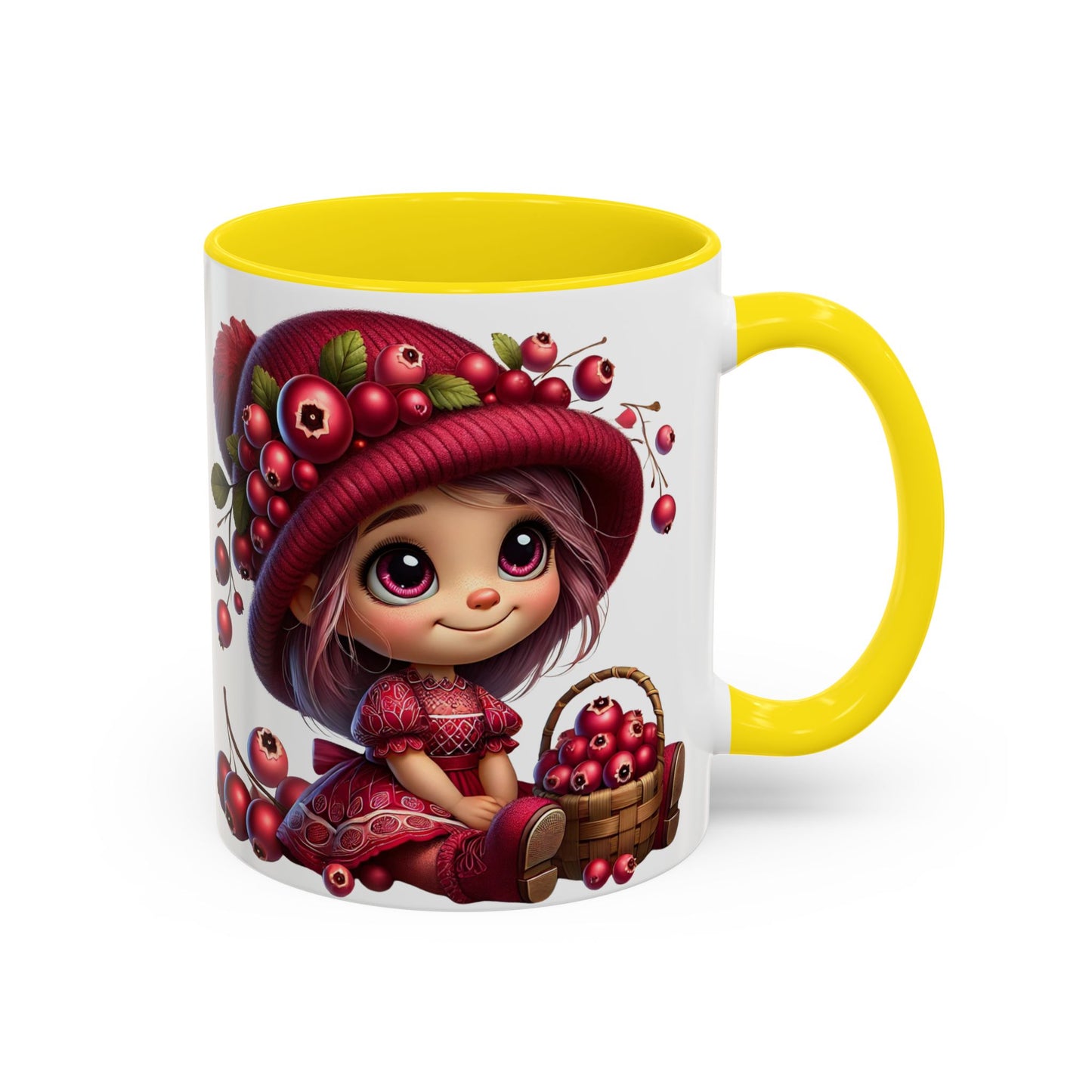 Whimsical Berry Girl Coffee Mug - Cute 11oz & 15oz Designs