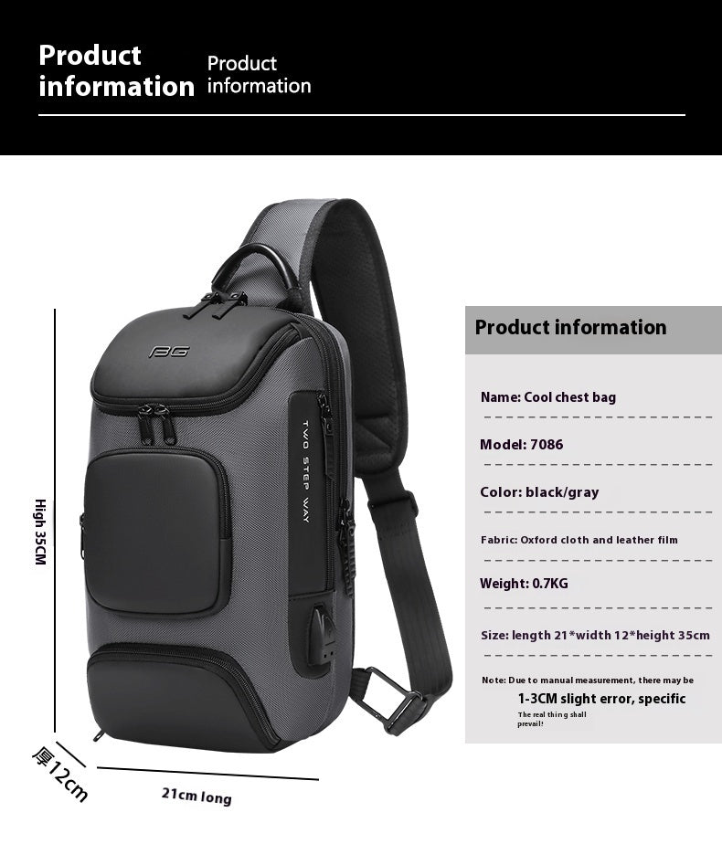 Sac à bandoulière de style mécanique pour hommes Commodité d'affaires JFA UNIjuntos Entreprise