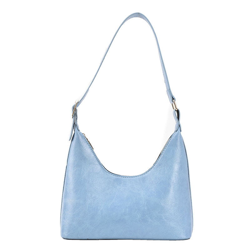 Fashion Women's Oil Wax PU Underarm Shoulder Bag