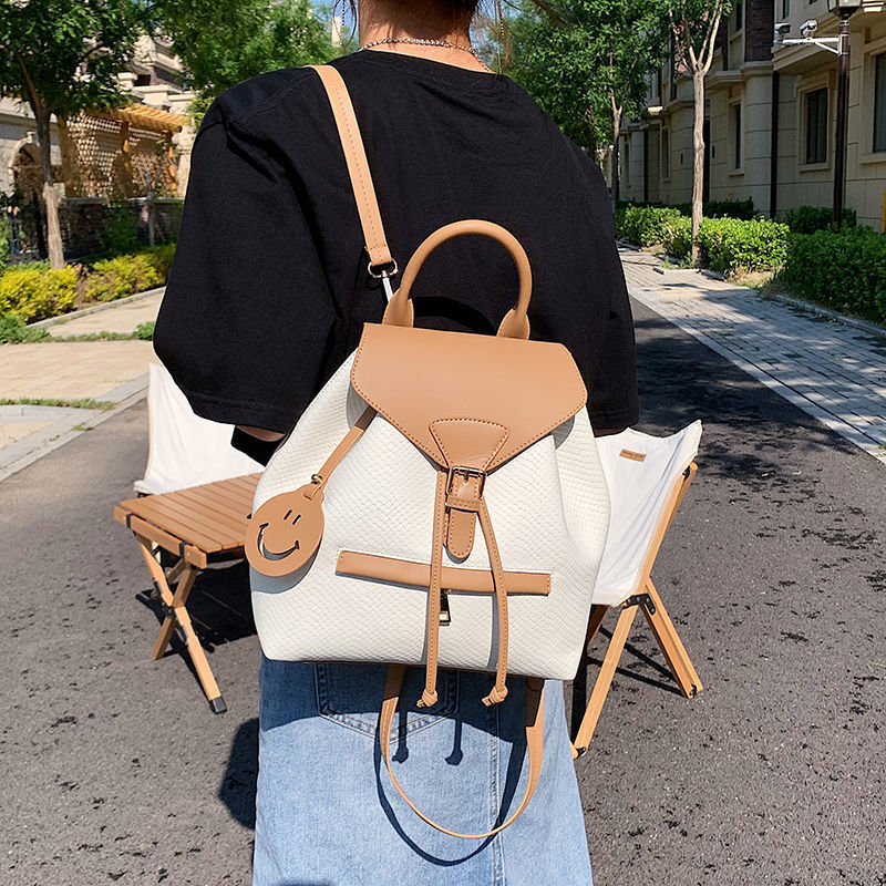 Bag Female Backpack Large Capacity Color Bump Student School Bag