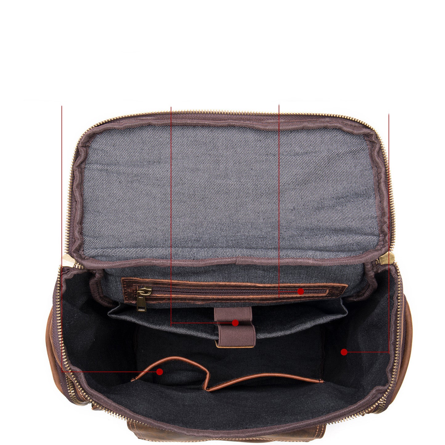 Men's Vintage Crazy Horse Leather Backpack