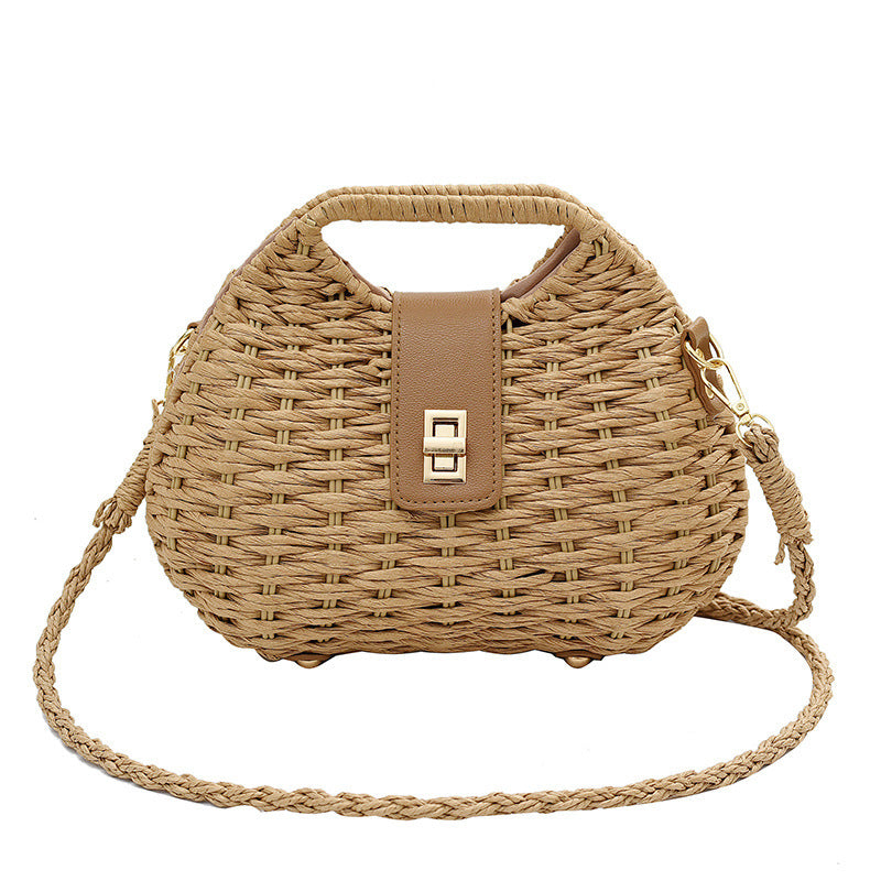 Women's Summer Woven Artistic Shoulder Bag