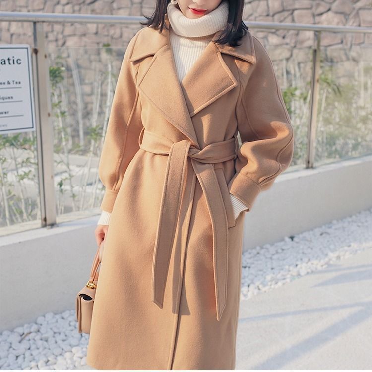Autumn And Winter Woolen Coat Women's Korean-style Thickened Cinched Store Hive UNIjuntos
