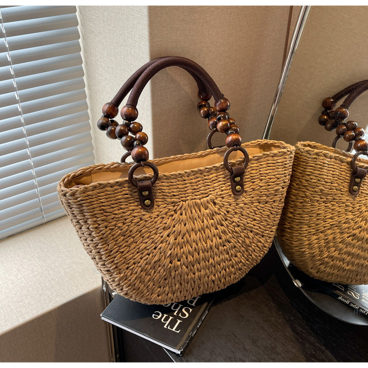 Plaited Women's Bag Beach Holiday Handbag Large Capacity Casual Semicircle JFA UNIjuntos Entreprise