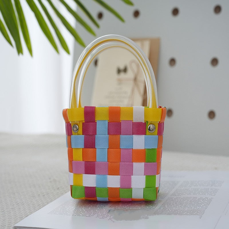 Ins Style Portable Small Square Bag Woven
