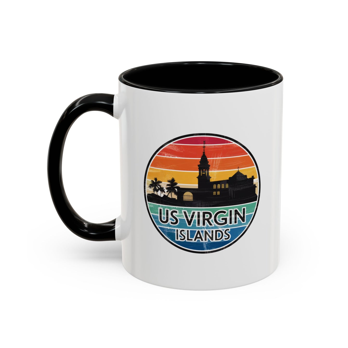 Tropical Landscape Coffee Mug, US Virgin Islands Mug, Travel Souvenir Cup, Beach Lover Gift, Vacation Keepsake, Colorful Accent Mug
