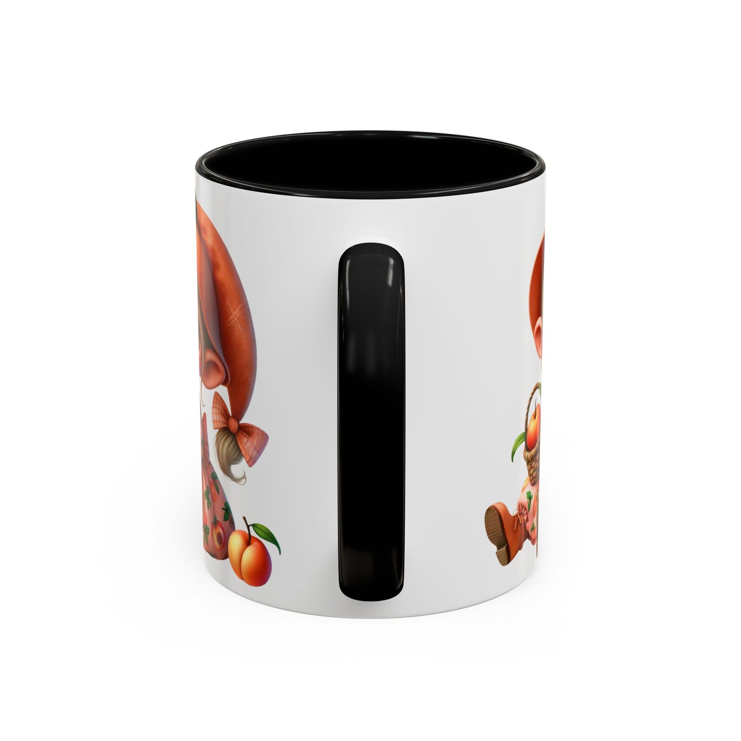 Cute Peach Character Accent Coffee Mug - 11 & 15oz