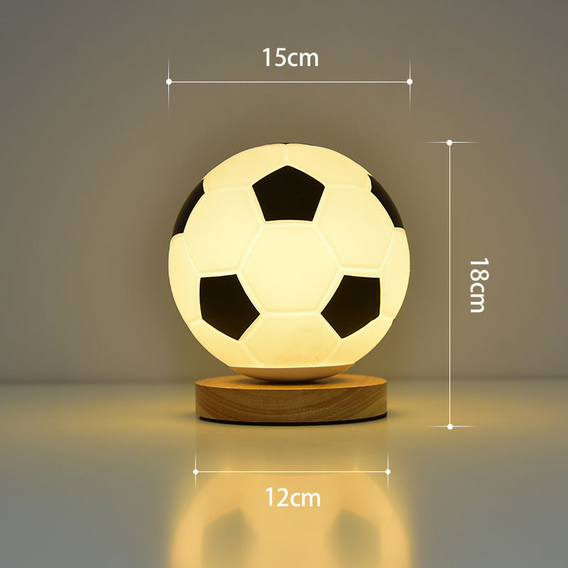 Football LED Small Night Lamp Bedside Decorations Glass Lamp