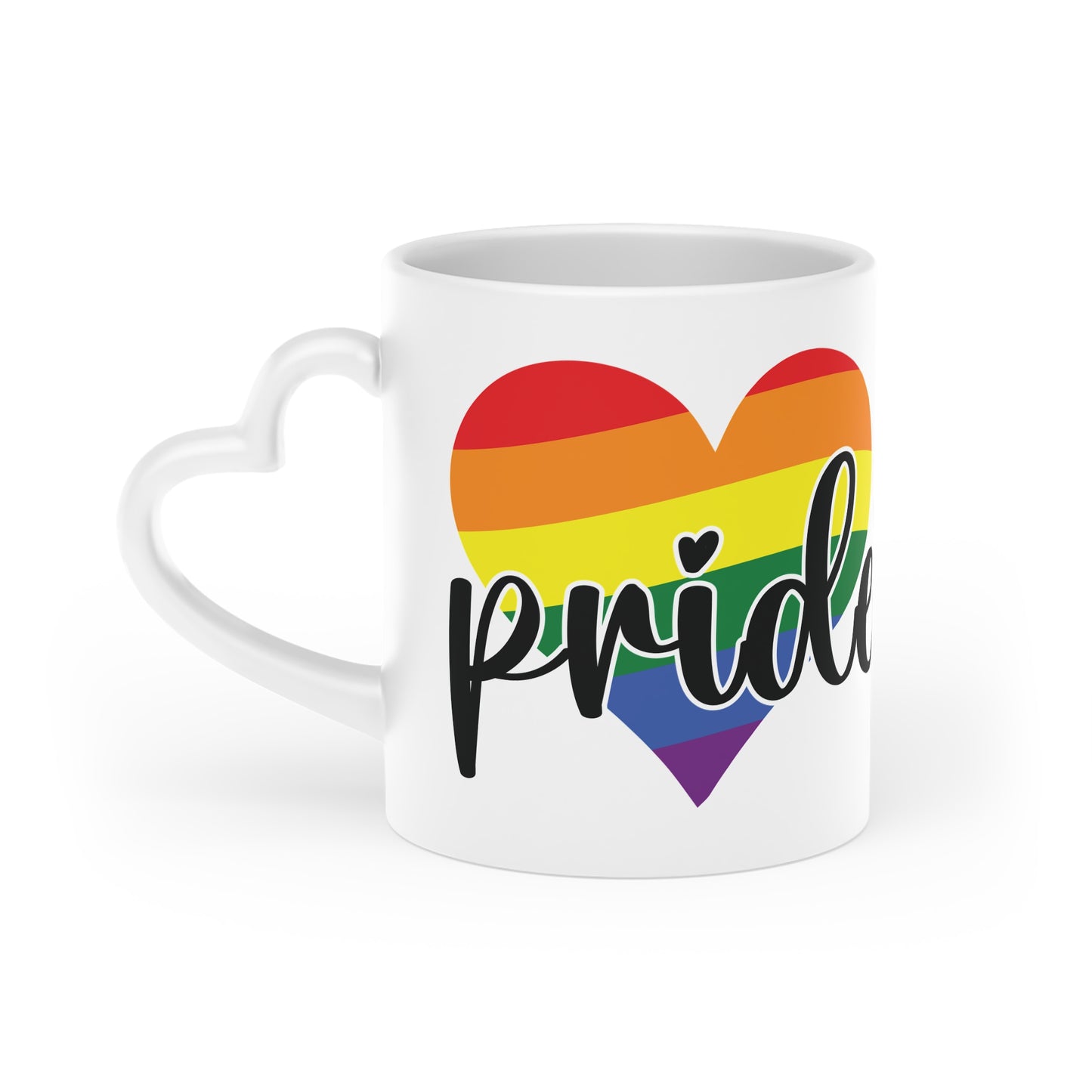 Heart-Shaped Pride Mug - Celebrate Love and Inclusivity