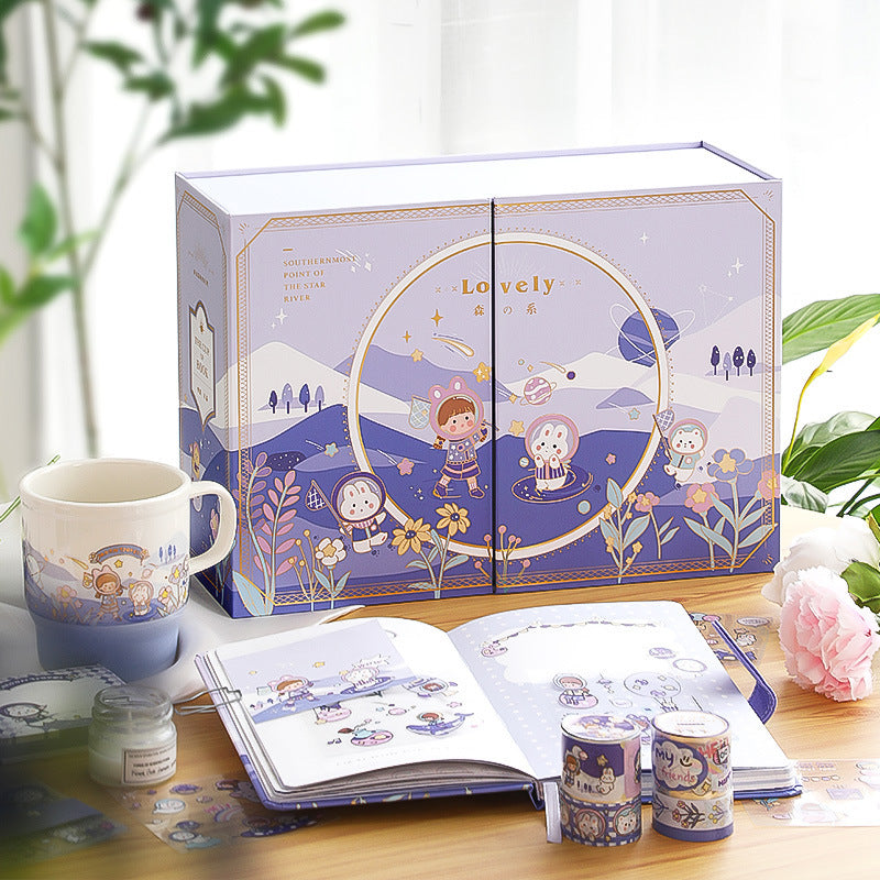 This Set Gift Box Cute Girl Heart Luxury Handbook Cartoon