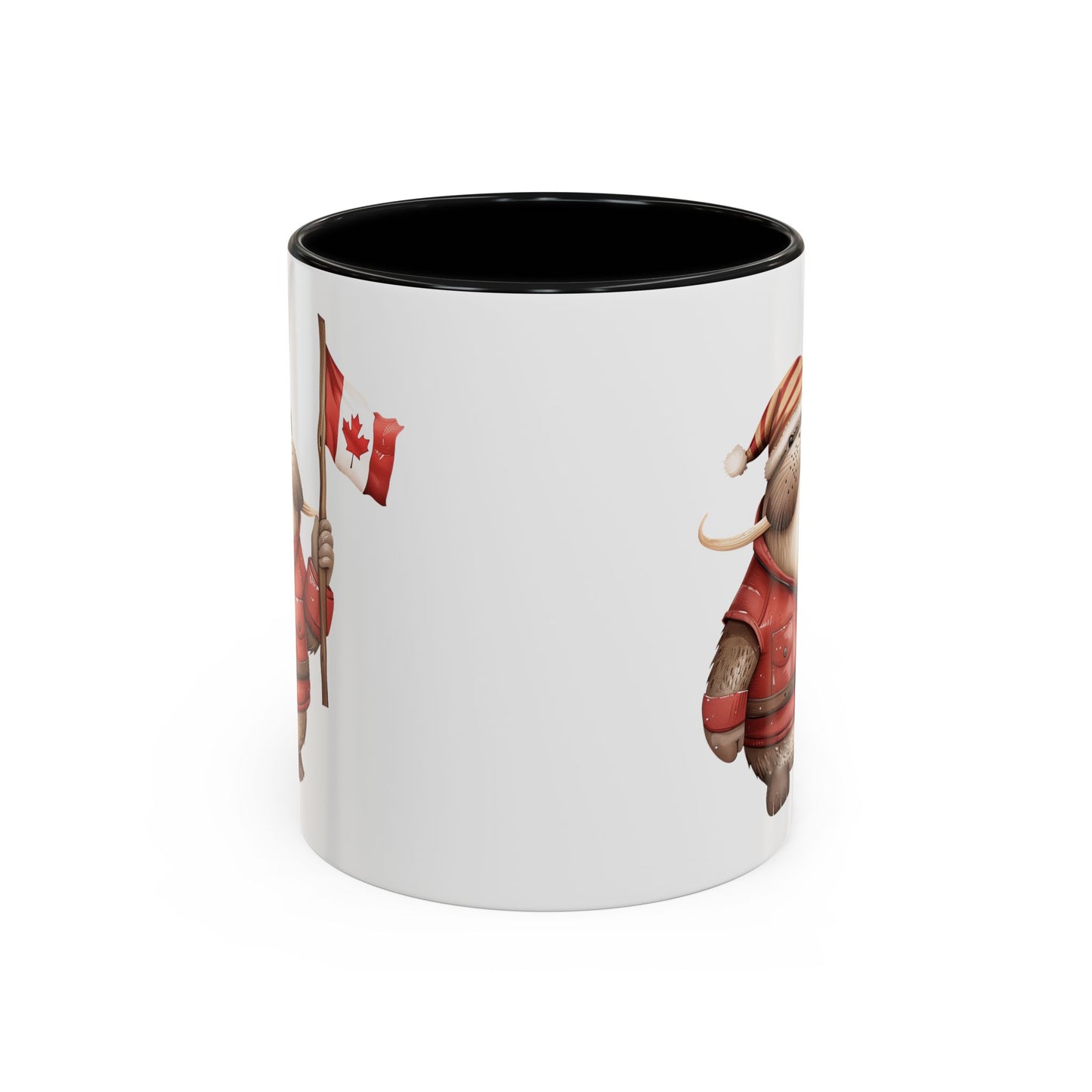 Canadian Holiday Accent Coffee Mug - Adorable Walrus with Flag, Gift for Canada Day, Cute Decor, Coffee Lover, Kitchen Accessory