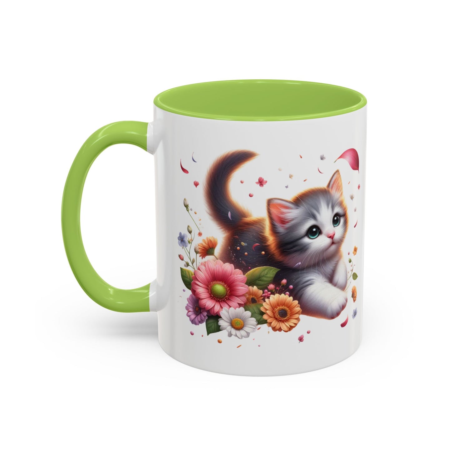 Whimsical Cat Coffee Mug | Cute Pet Lovers Gift | Floral Design | 11 & 15oz | Perfect for Birthdays, Anniversaries, Cat Enthusiasts