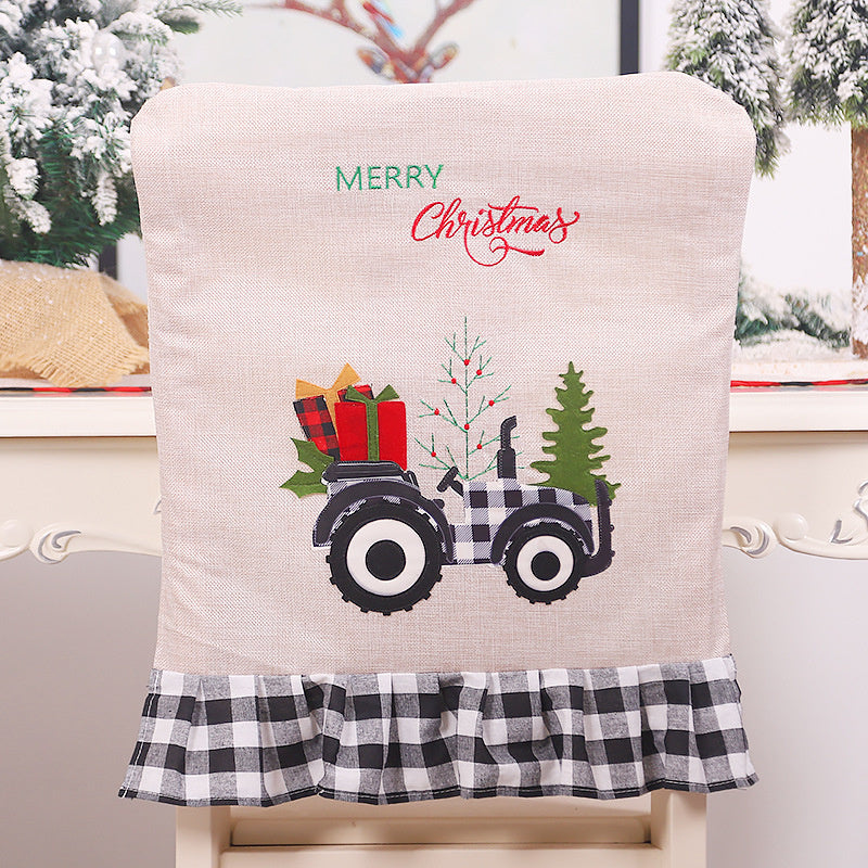 Christmas embroidery chair cover