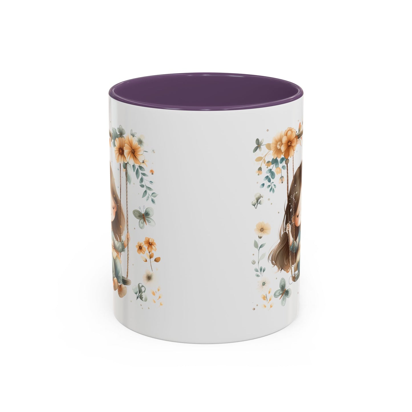 Whimsical Floral Swing Accent Coffee Mug, Cute Gift for Tea Lovers, Cozy Home Decor, Ideal for Birthdays, Mother’s Day, Girlfriend Gift