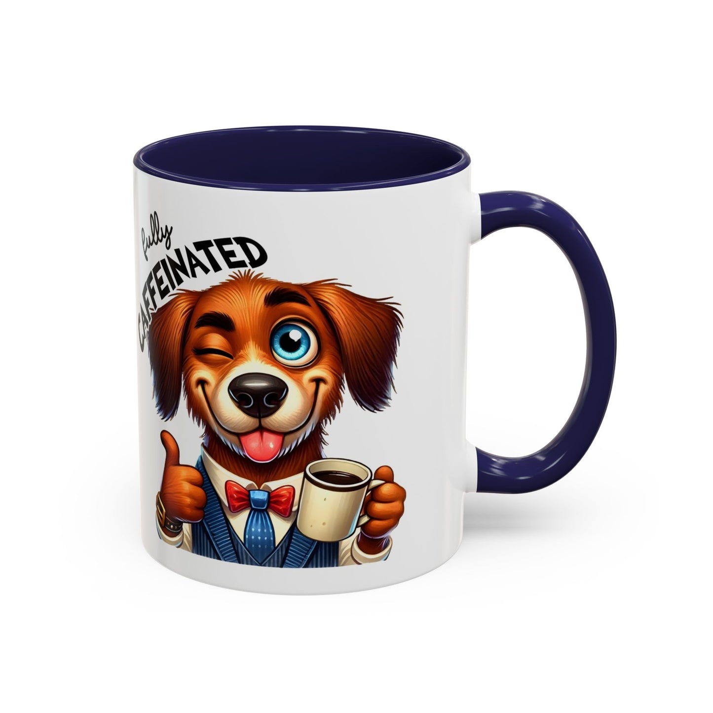 Caffeinated Dog Mug, Funny Pet Lover Coffee Cup, Gift for Dog Owners, Cute Animal Drinkware, Whimsical Home Decor