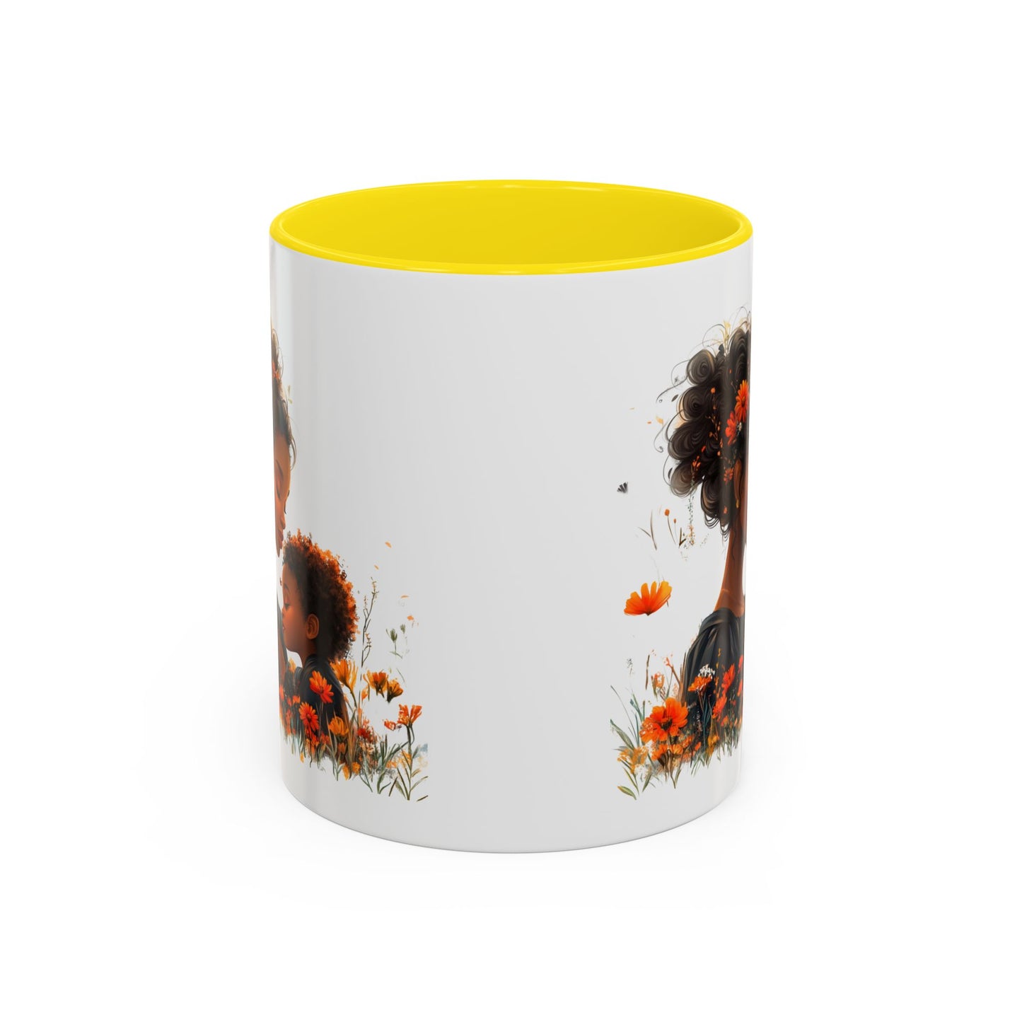 Floral Mom and Child Coffee Mug - Perfect Gift for Mother's Day, Family Moments, Tea Lover, Floral Decor, Kitchenware