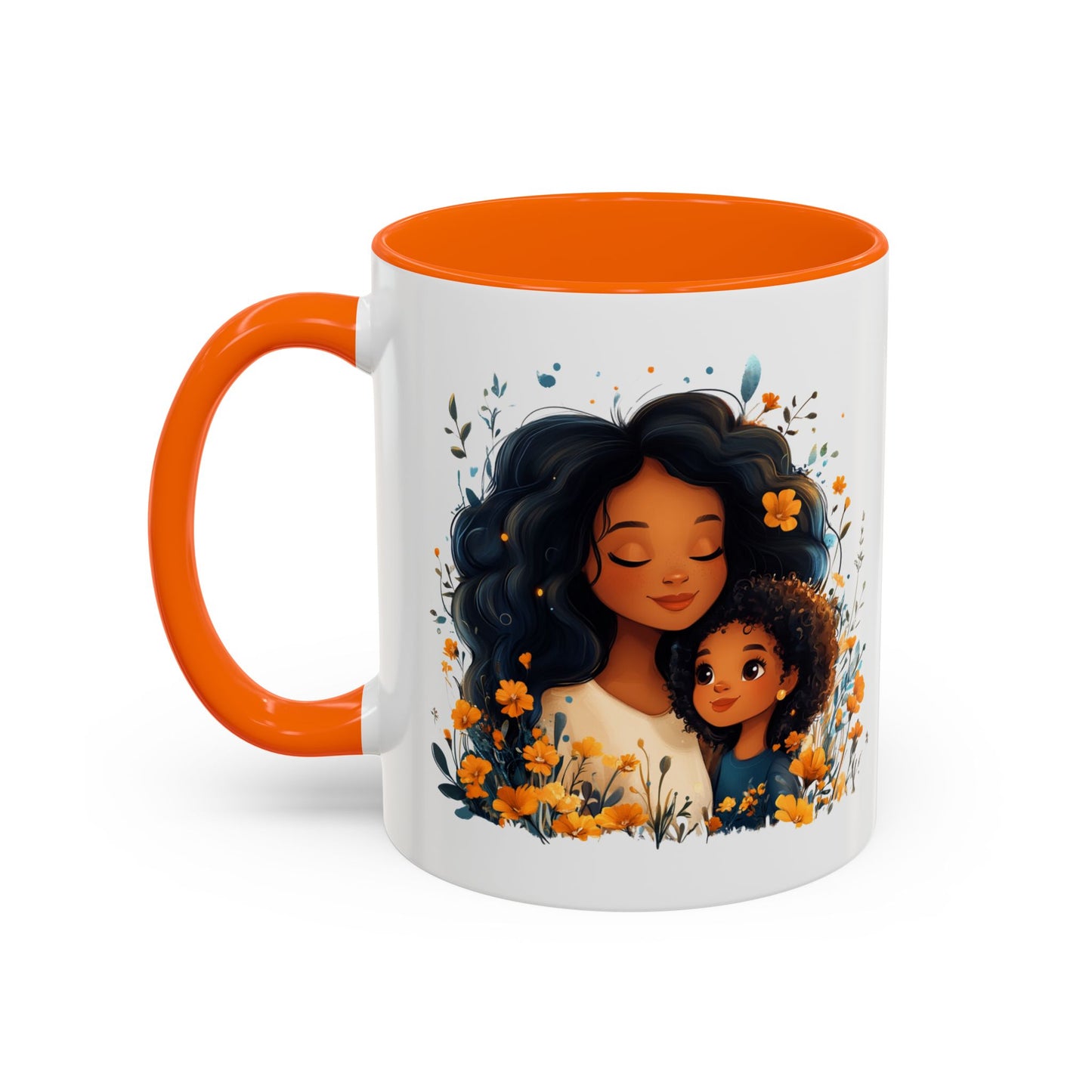 Floral Mom and Daughter Coffee Mug, Mother's Day Gift, Family Bonding, Tea Cup, Inspirational Mug, Cozy Drinkware