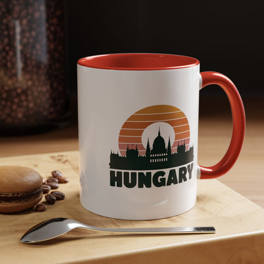 Sunset Hungary Accent Coffee Mug - Vintage Travel Gift, Perfect for Coffee Lovers, Unique Home Decor, Souvenir Mug, Morning Coffee Essential