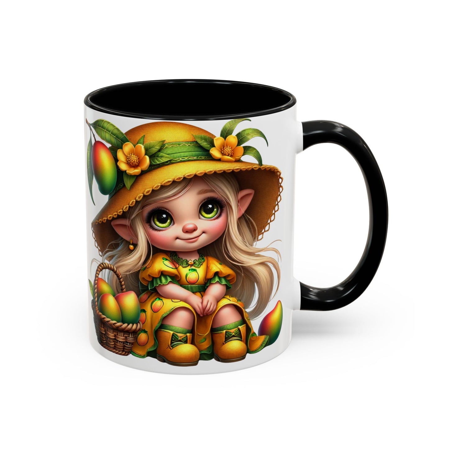 Cute Mango Fairy Accent Coffee Mug - Whimsical 11oz & 15oz