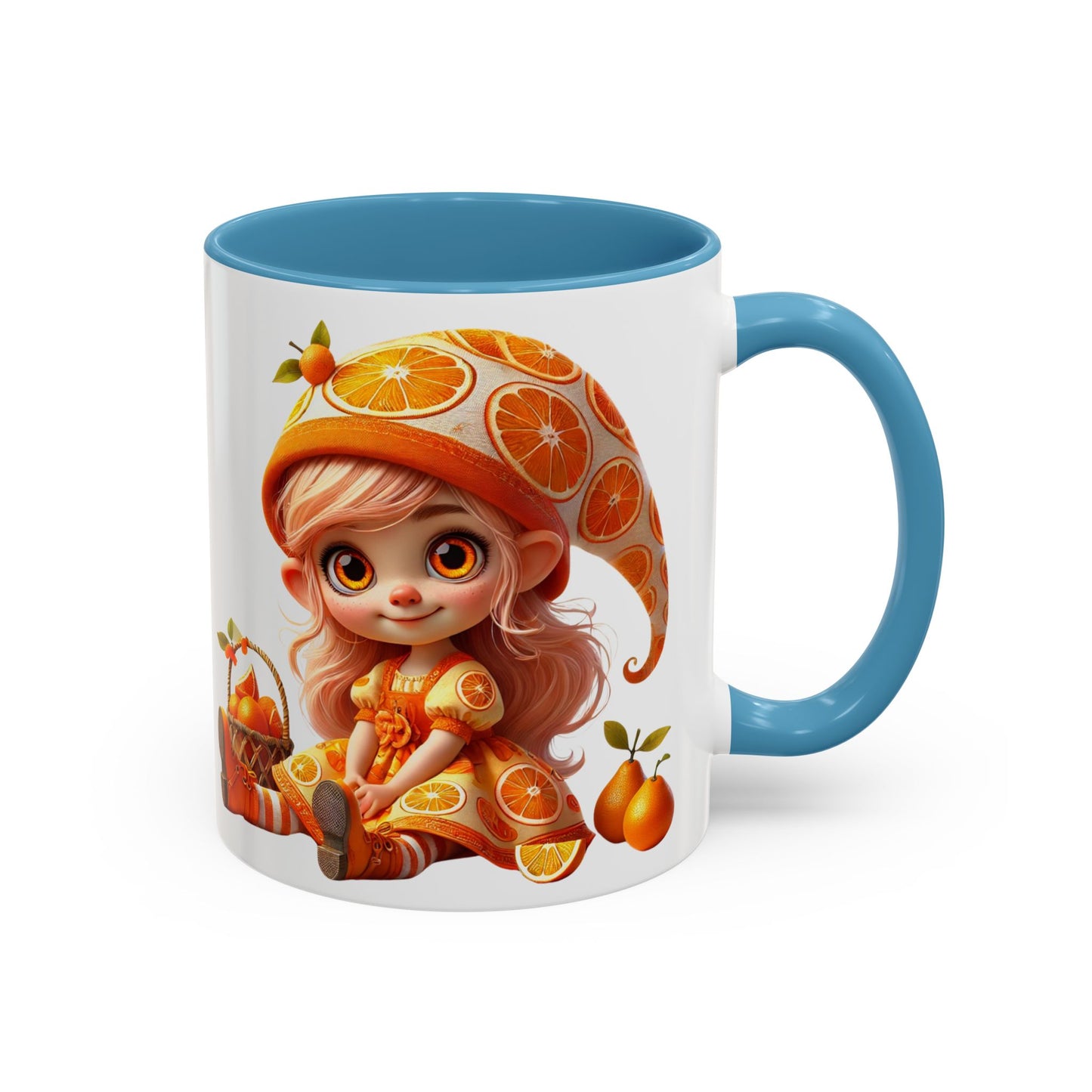 Whimsical Orange-Themed Coffee Mug, Cute Ceramic Cup for Fruit Lovers, Ideal Gift for Halloween, Birthdays, and Orange Enthusiasts