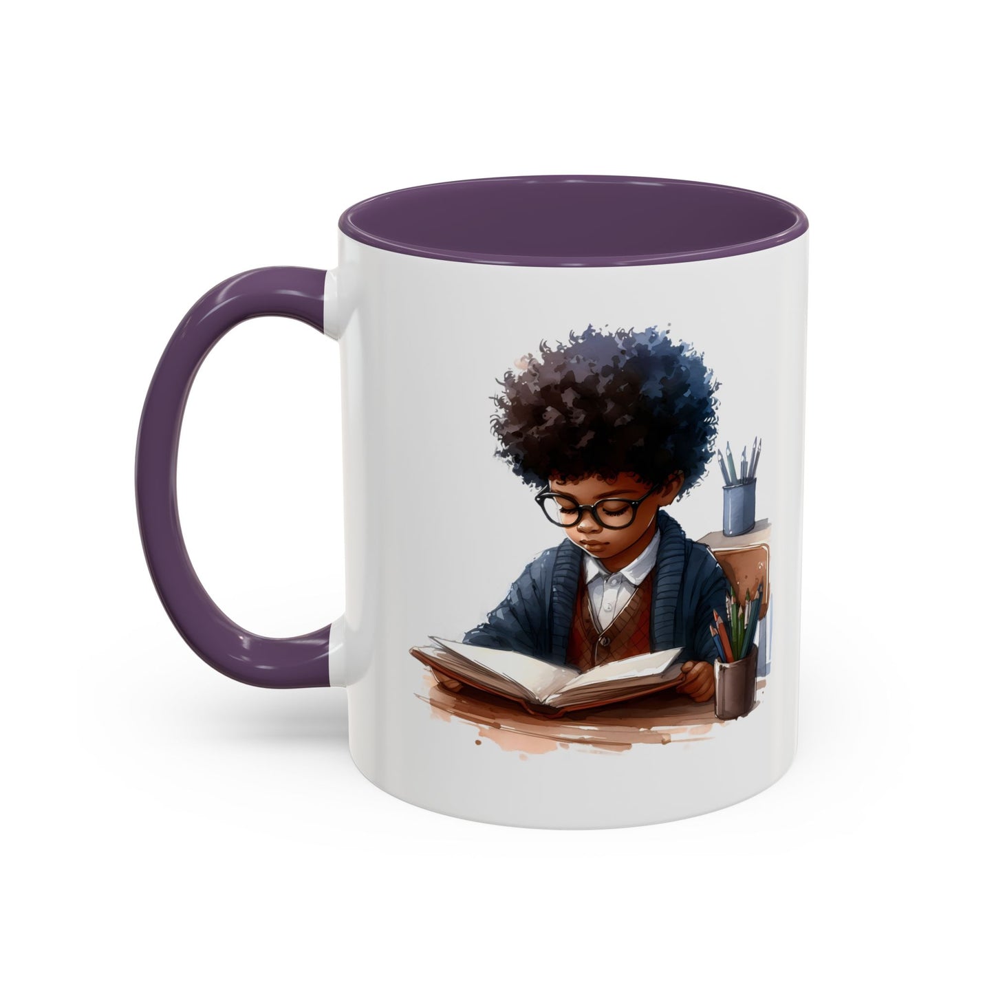 Studious Kid Accent Coffee Mug | Reading Gift for Book Lovers | Unique Office Decor | Fun Drinkware | Educational Present
