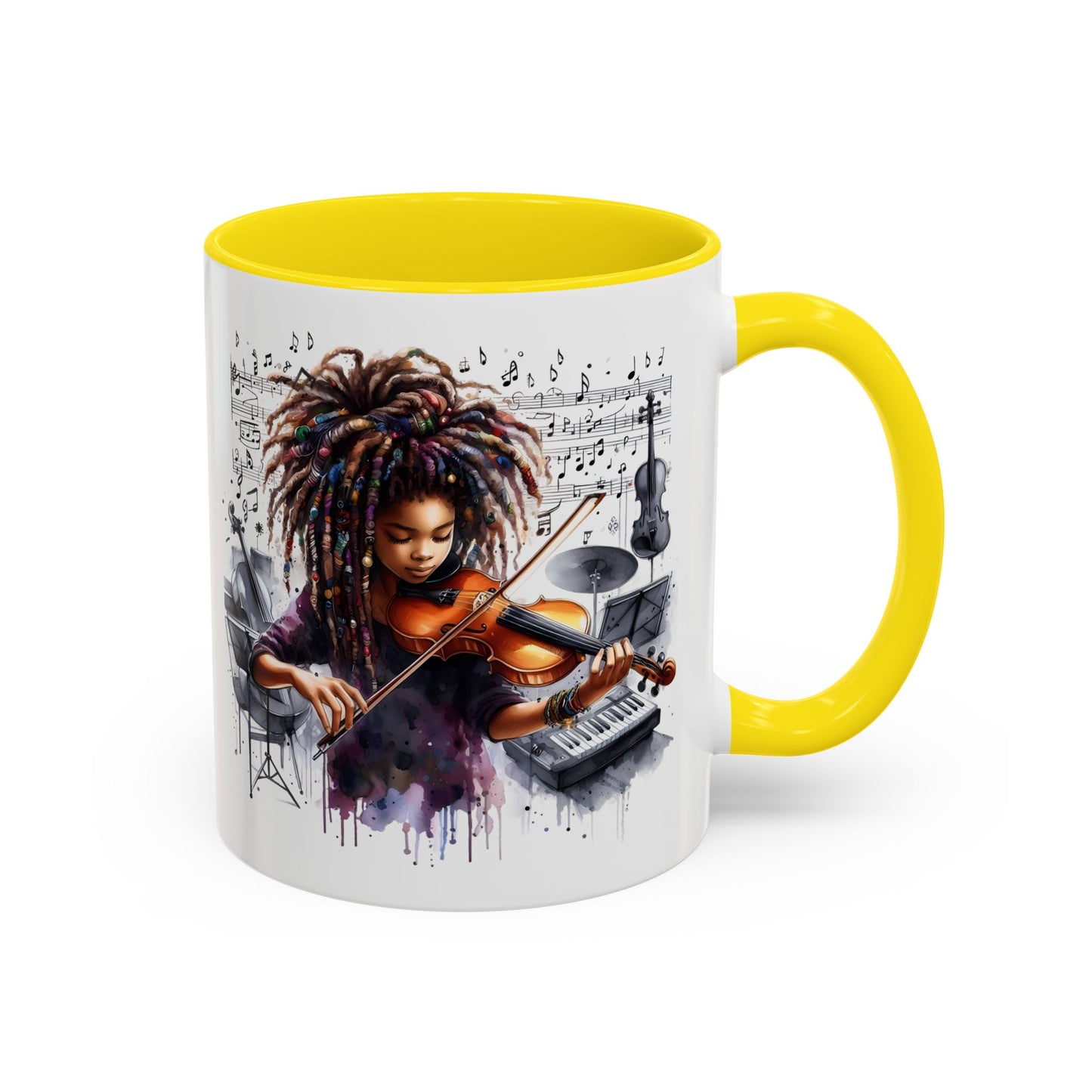 Musical Accent Coffee Mug, Music Lover Gift, Black and White Mug, Jazz Theme Mug, Artist Appreciation